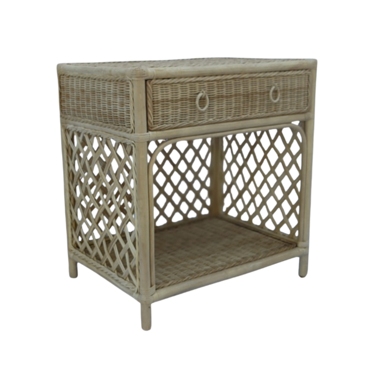 Coastal Lattice Bedside Table