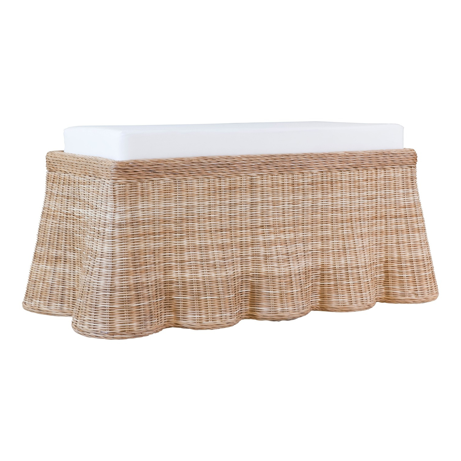 Shell Motif Cushioned Bench