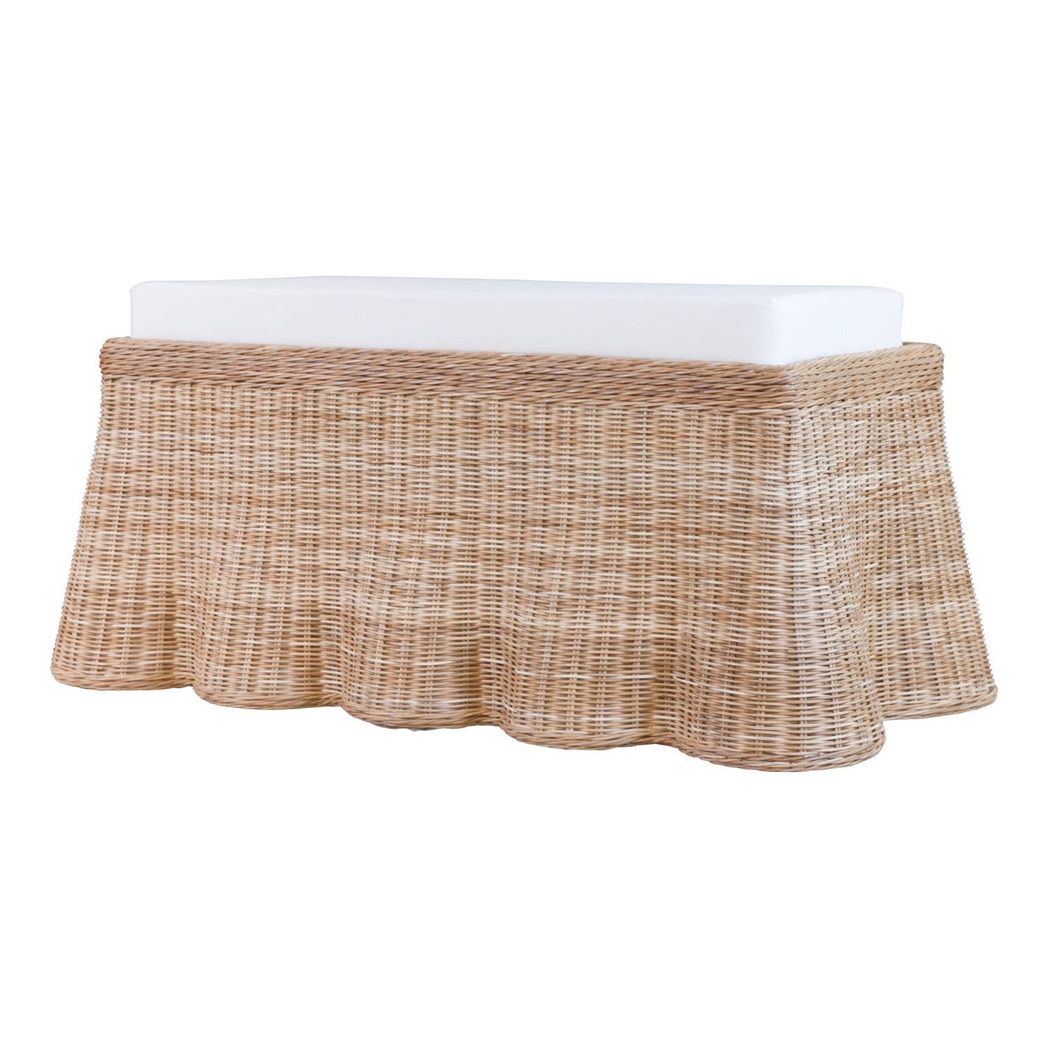 Shell Motif Cushioned Bench