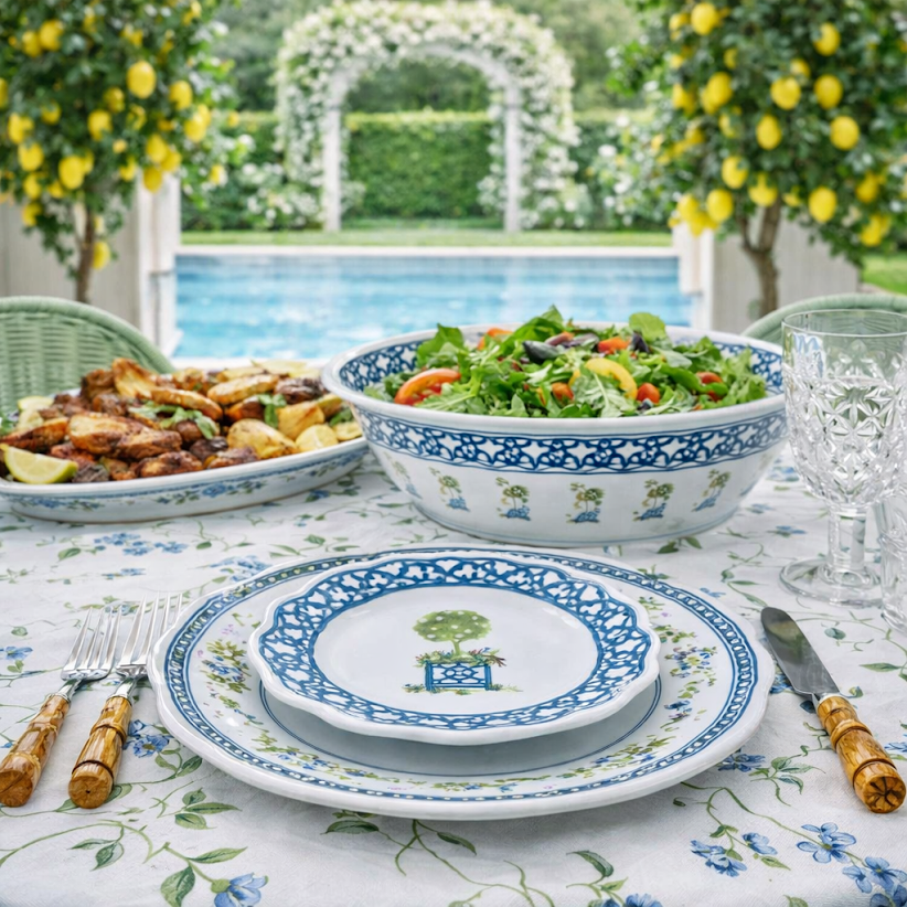 Trellis and Topiary Melamine Dinnerware Collection