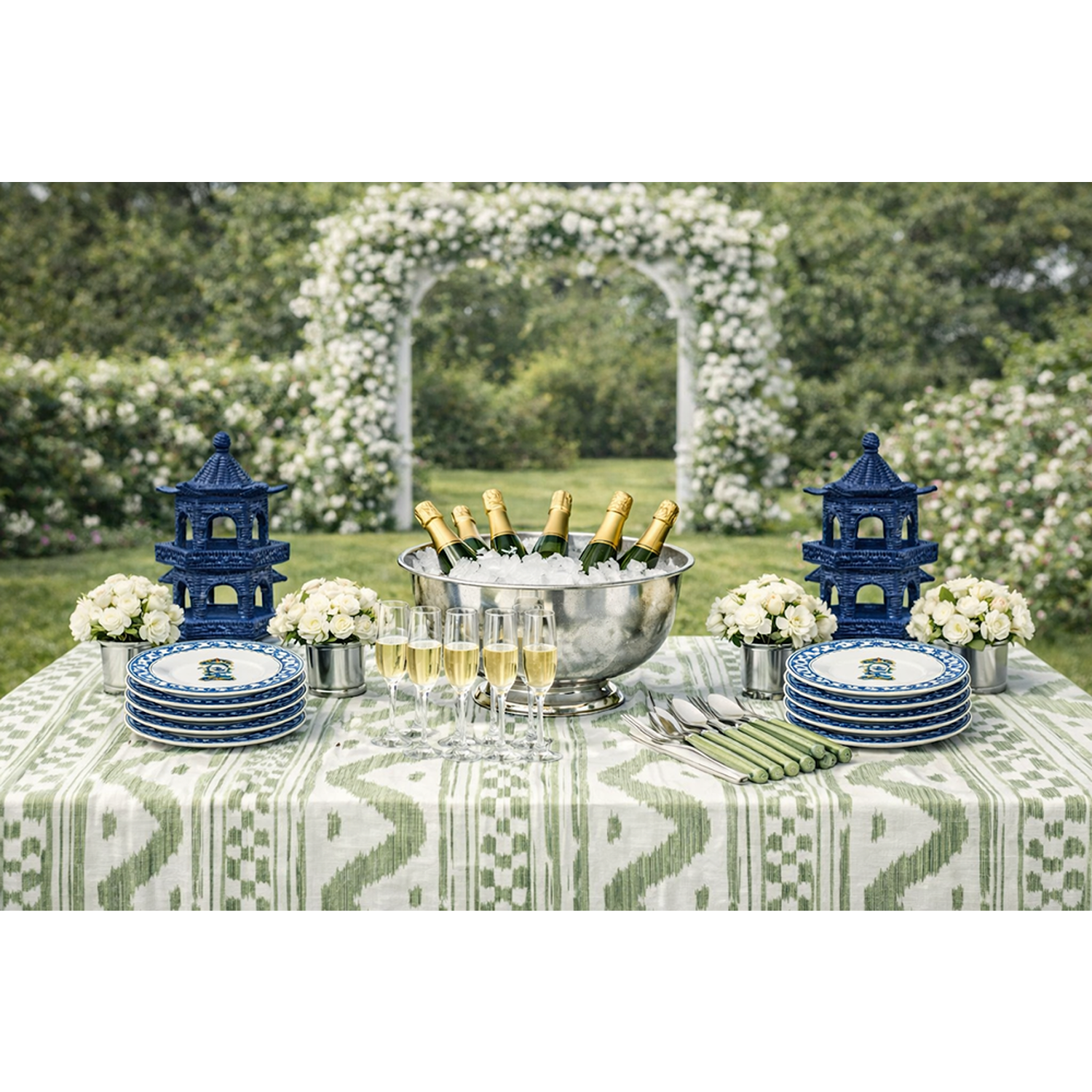 Navy Grand Wicker Pagoda (2 Sizes)