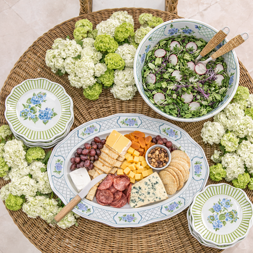 Green Hydrangea Melamine Dinnerware Collection