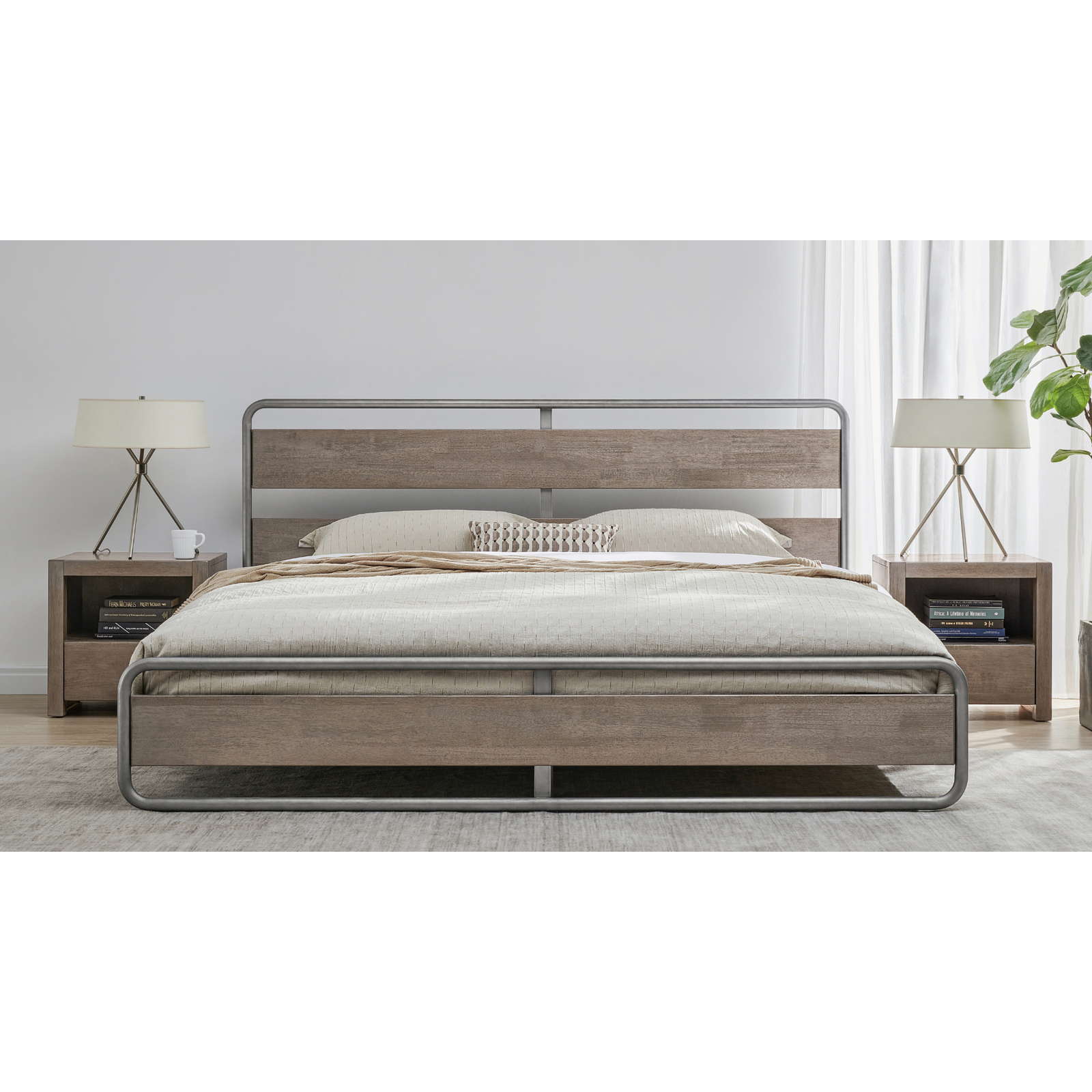 Zest King Solid Wood Platform Bed In Natural Oak