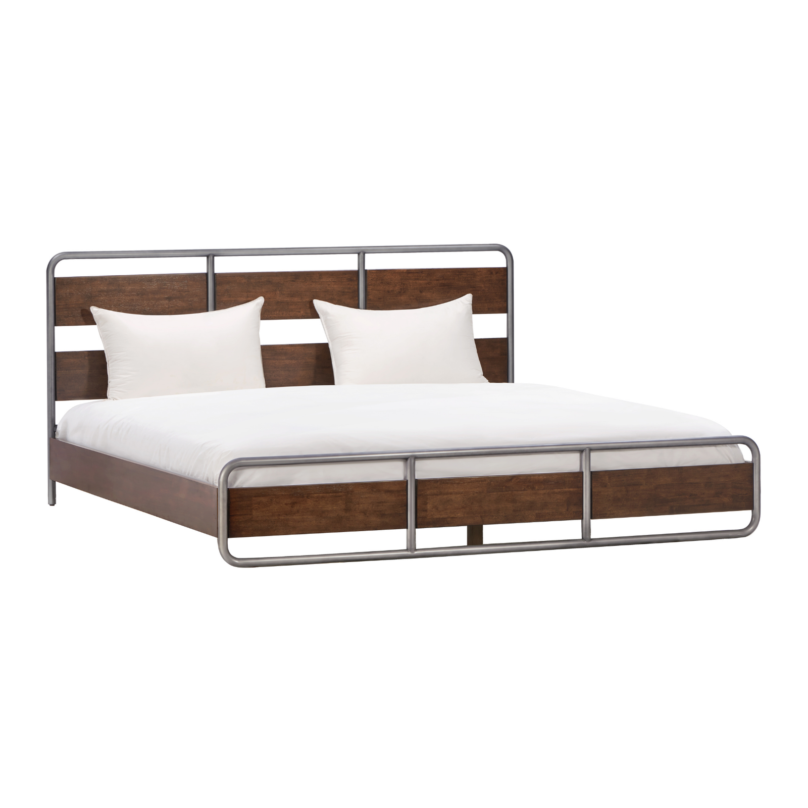 Zest Queen Solid Wood Platform Bed In Dark Oak