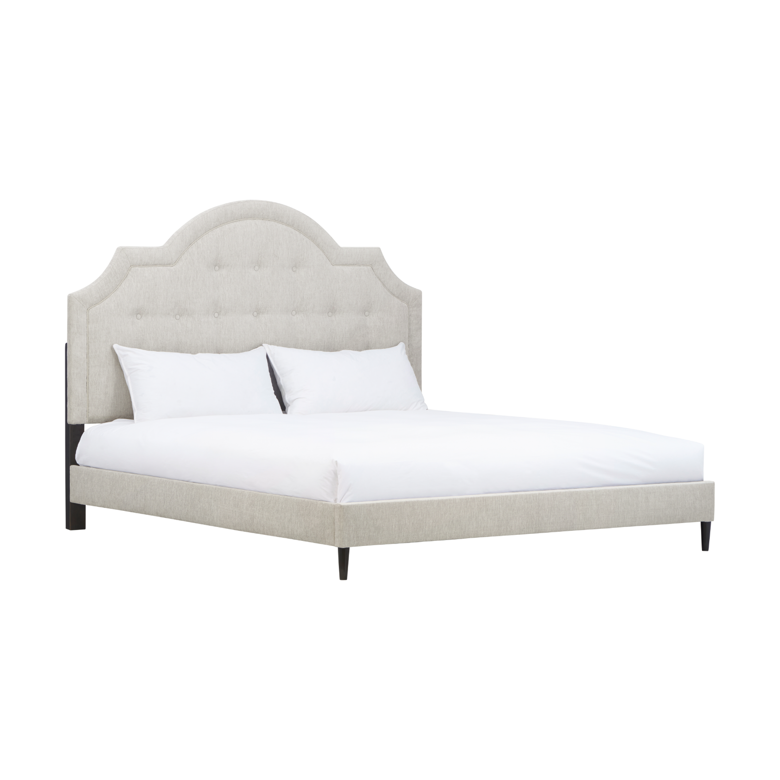 Zest Queen Beige Upholstered Bed W/Welt