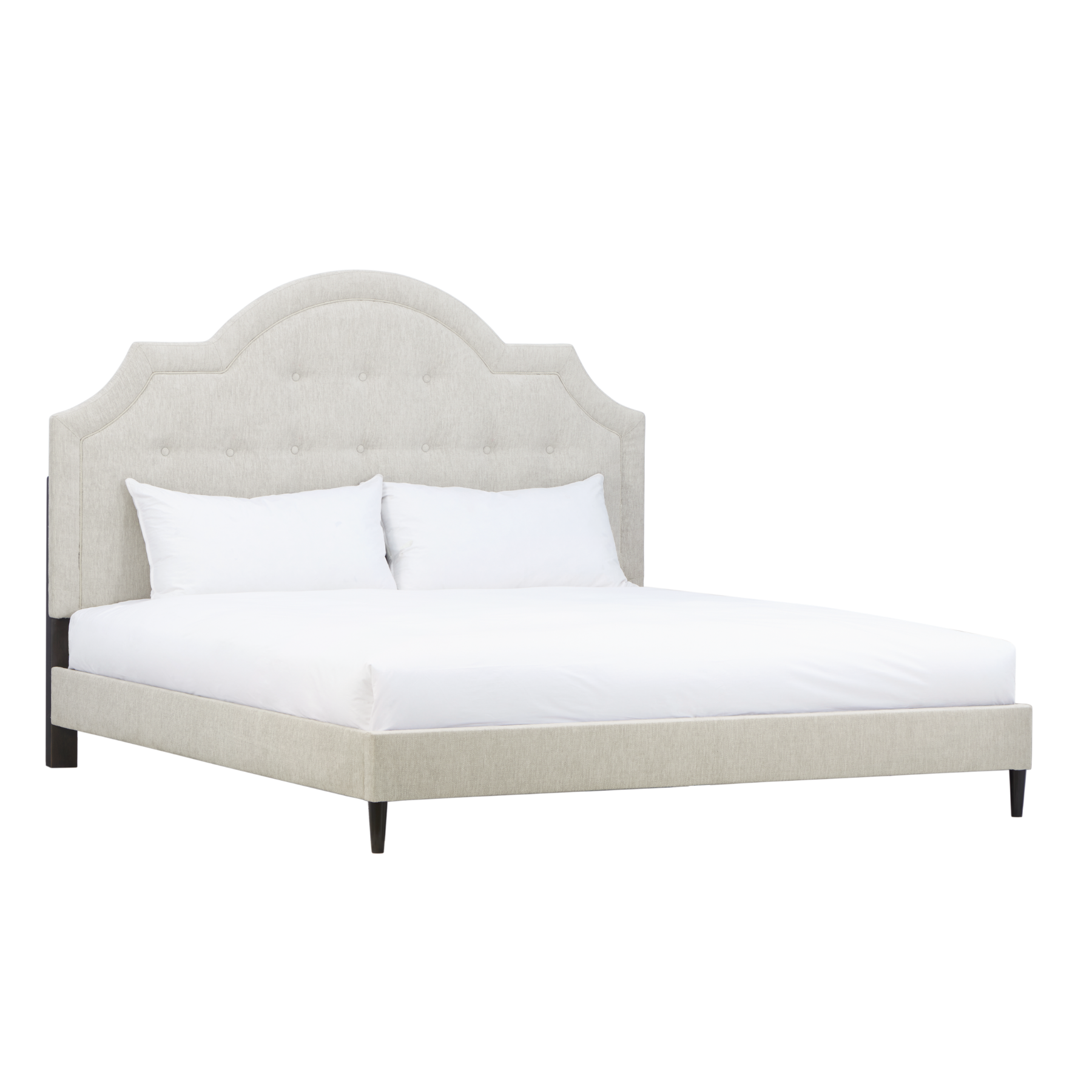 Zest Beige Upholstered Bed W/Welt