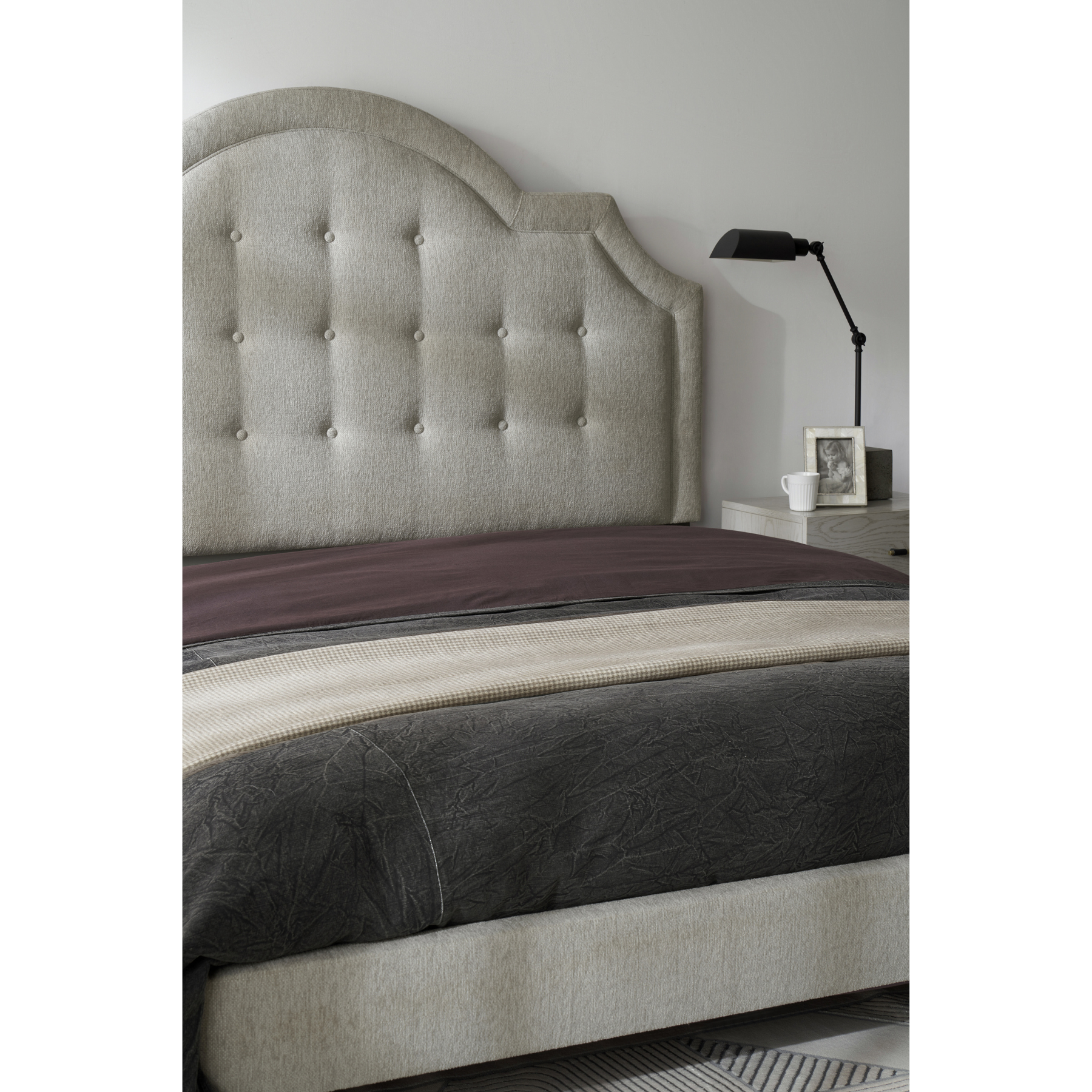 Zest Beige Upholstered Bed W/Welt