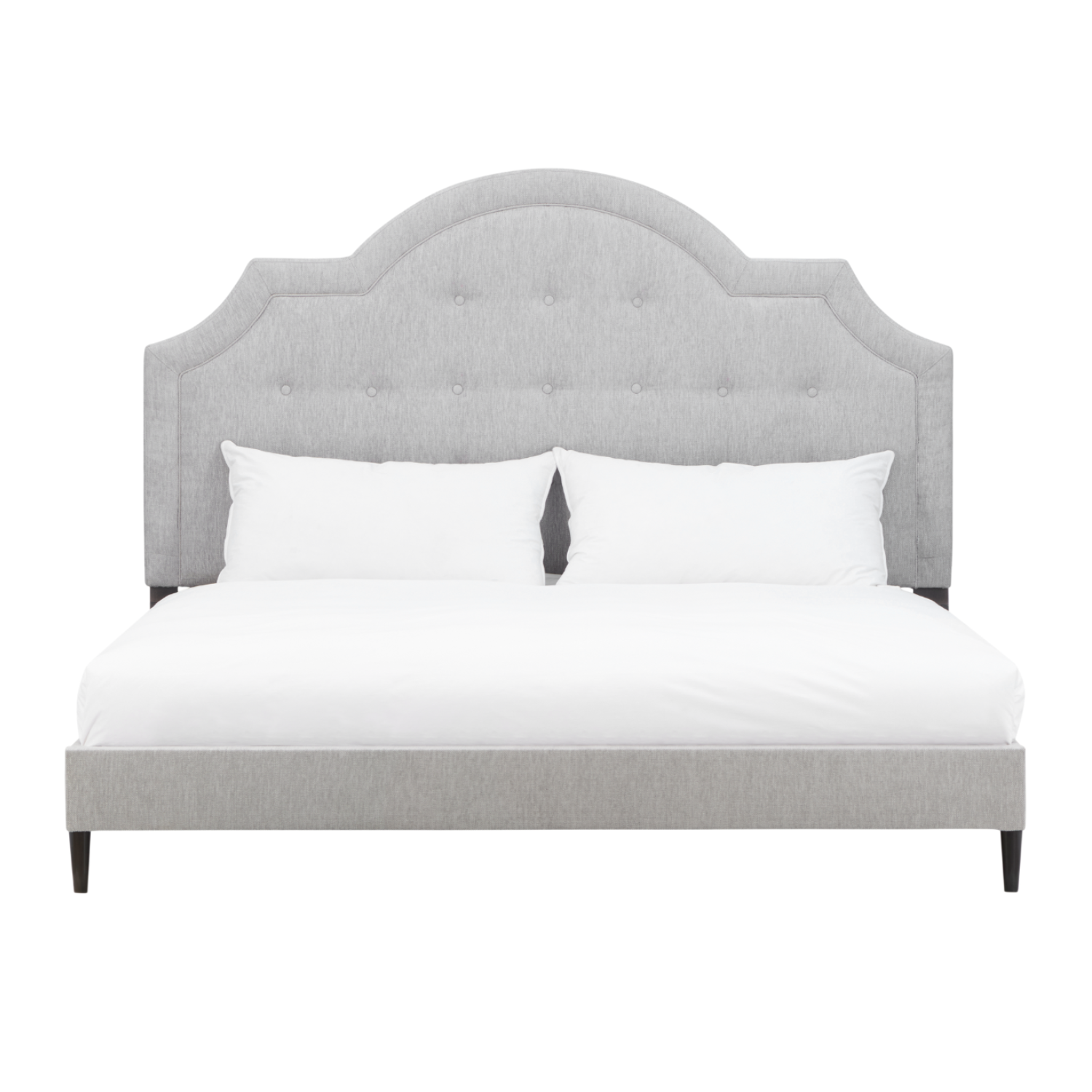 Zest Light Grey Upholstered Bed W/Welt
