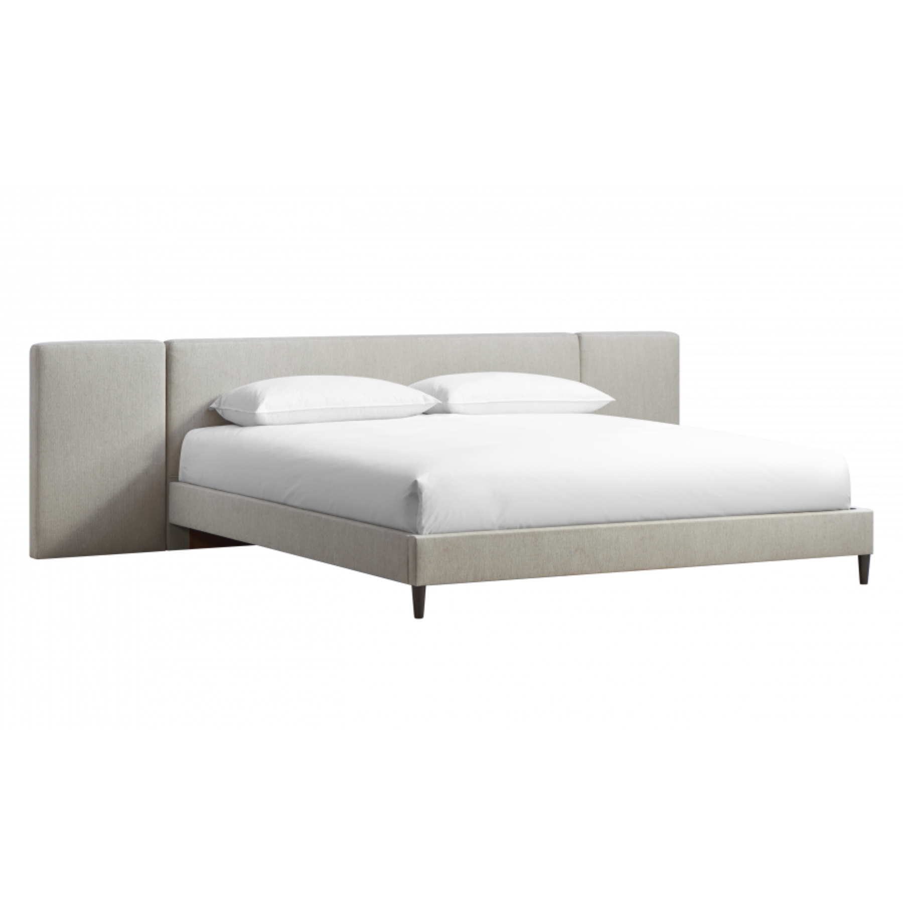 Zest Light Grey King Upholstered Bed W/Wings