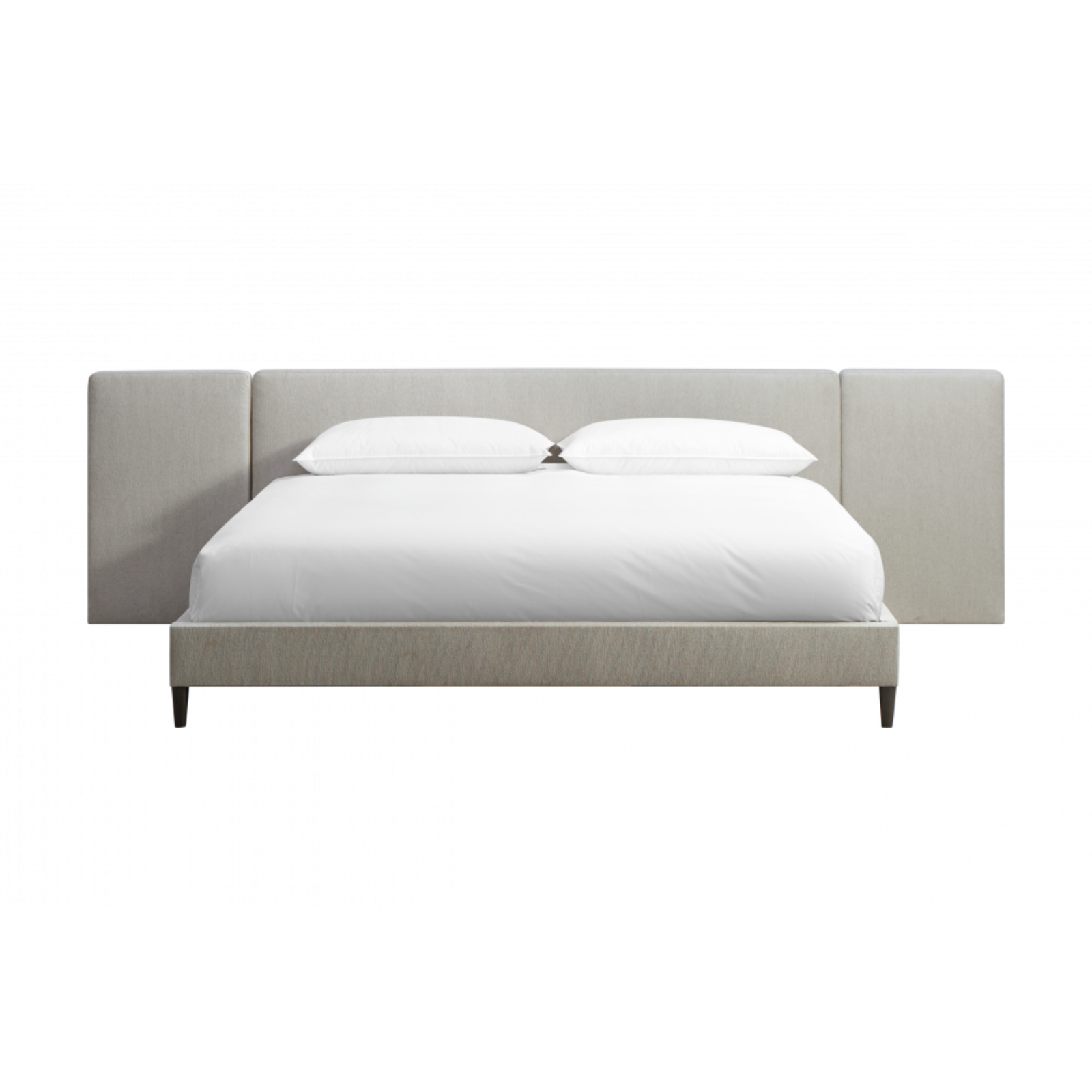 Zest Light Grey King Upholstered Bed W/Wings