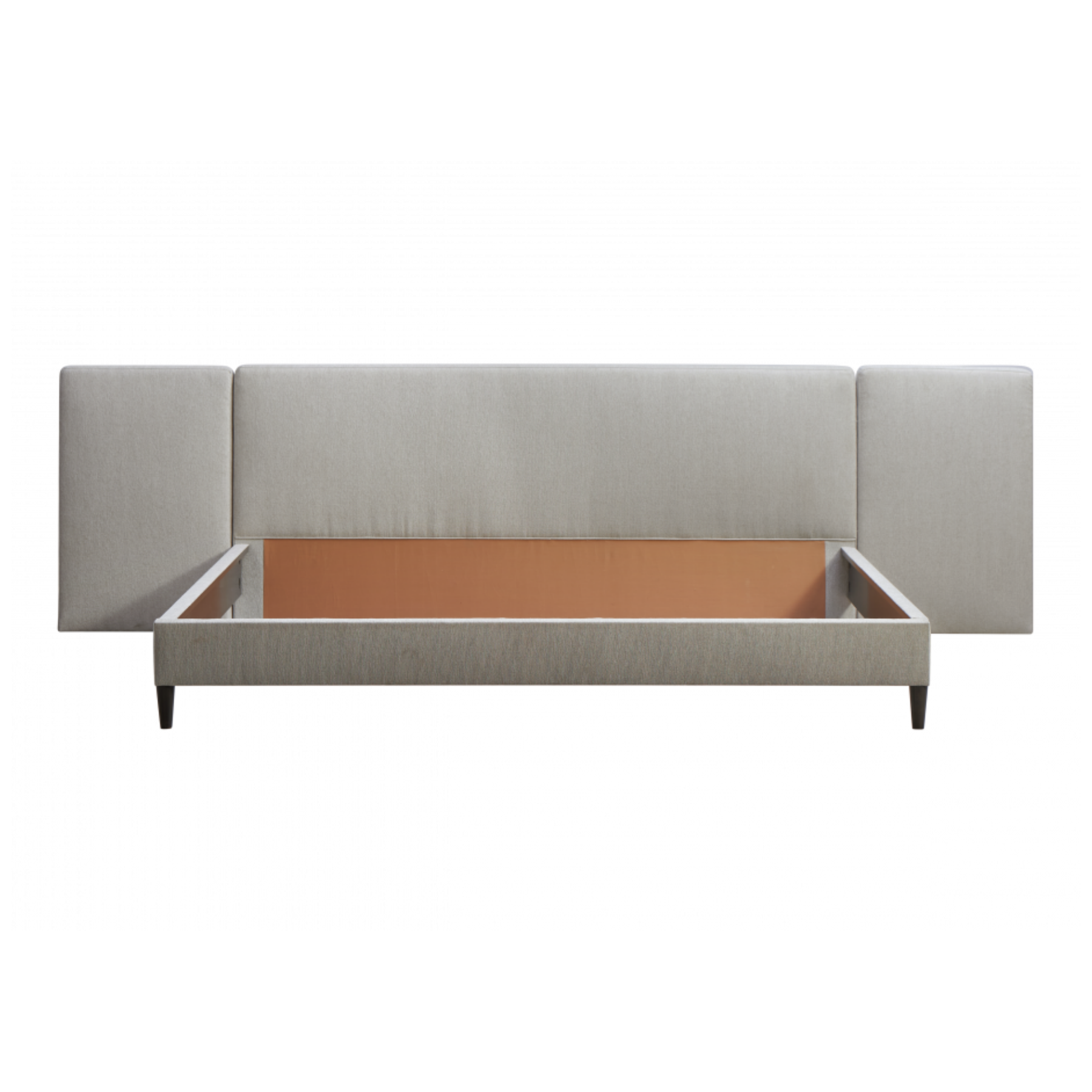 Zest Light Grey King Upholstered Bed W/Wings