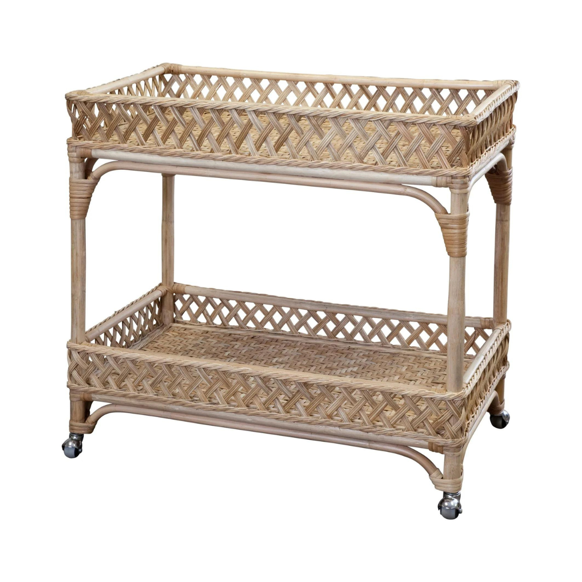 Coastal Lattice Bar Cart