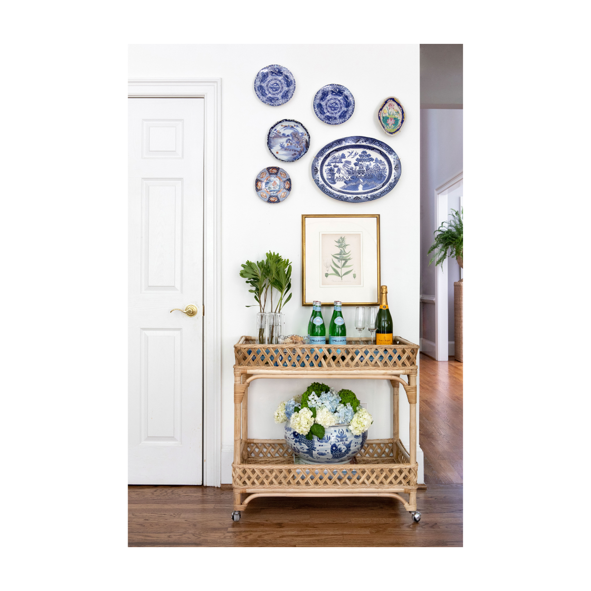 Coastal Lattice Bar Cart