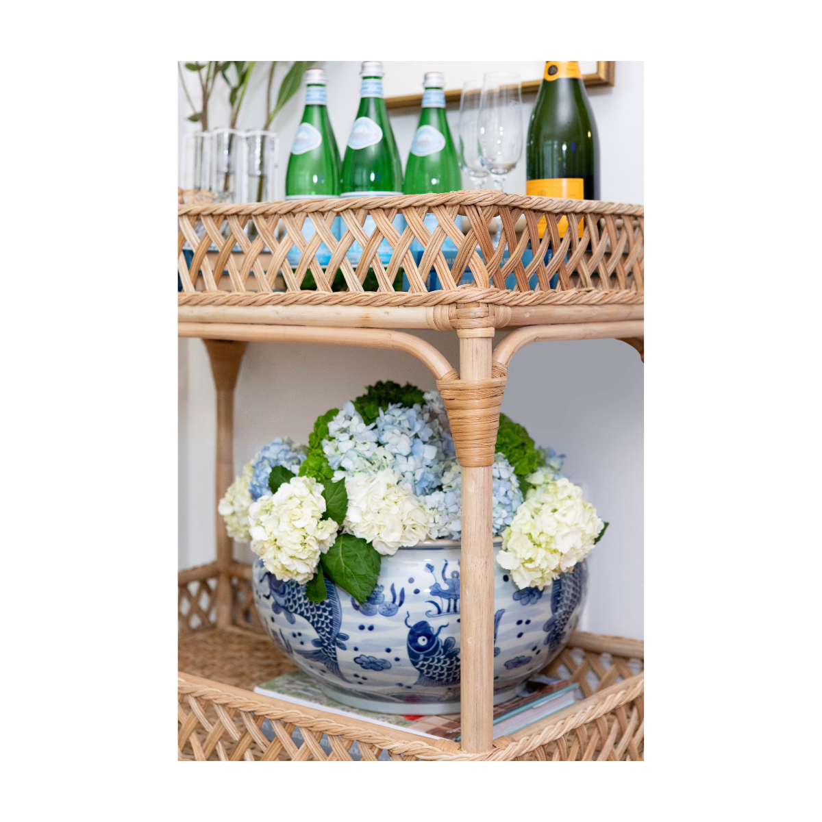 Coastal Lattice Bar Cart