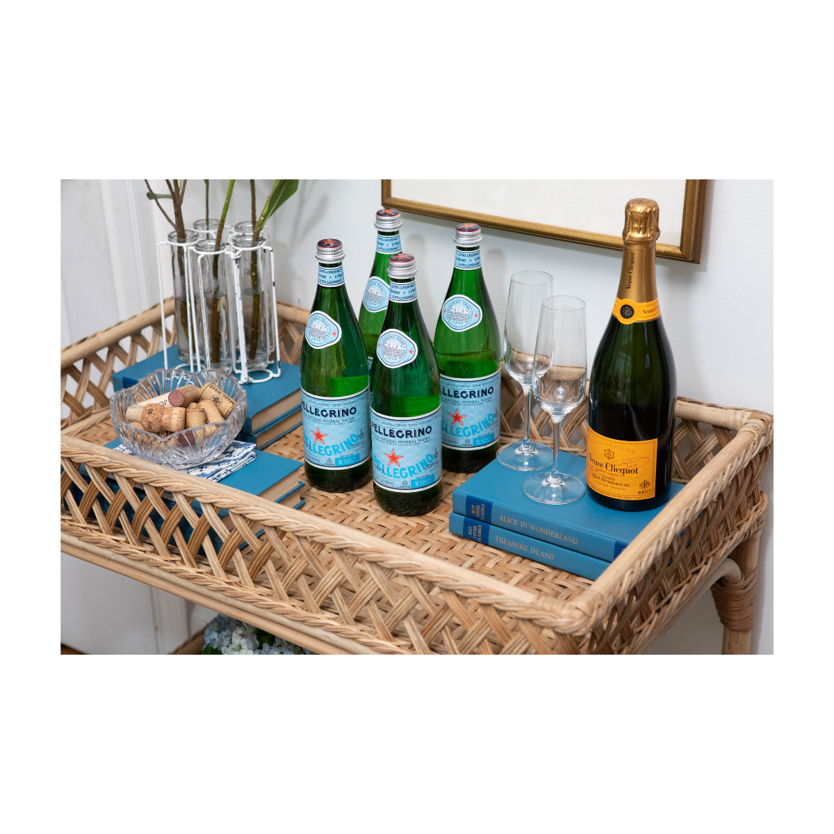 Coastal Lattice Bar Cart