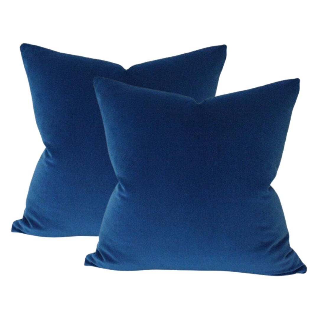 Marine Blue Velvet - Set of 2