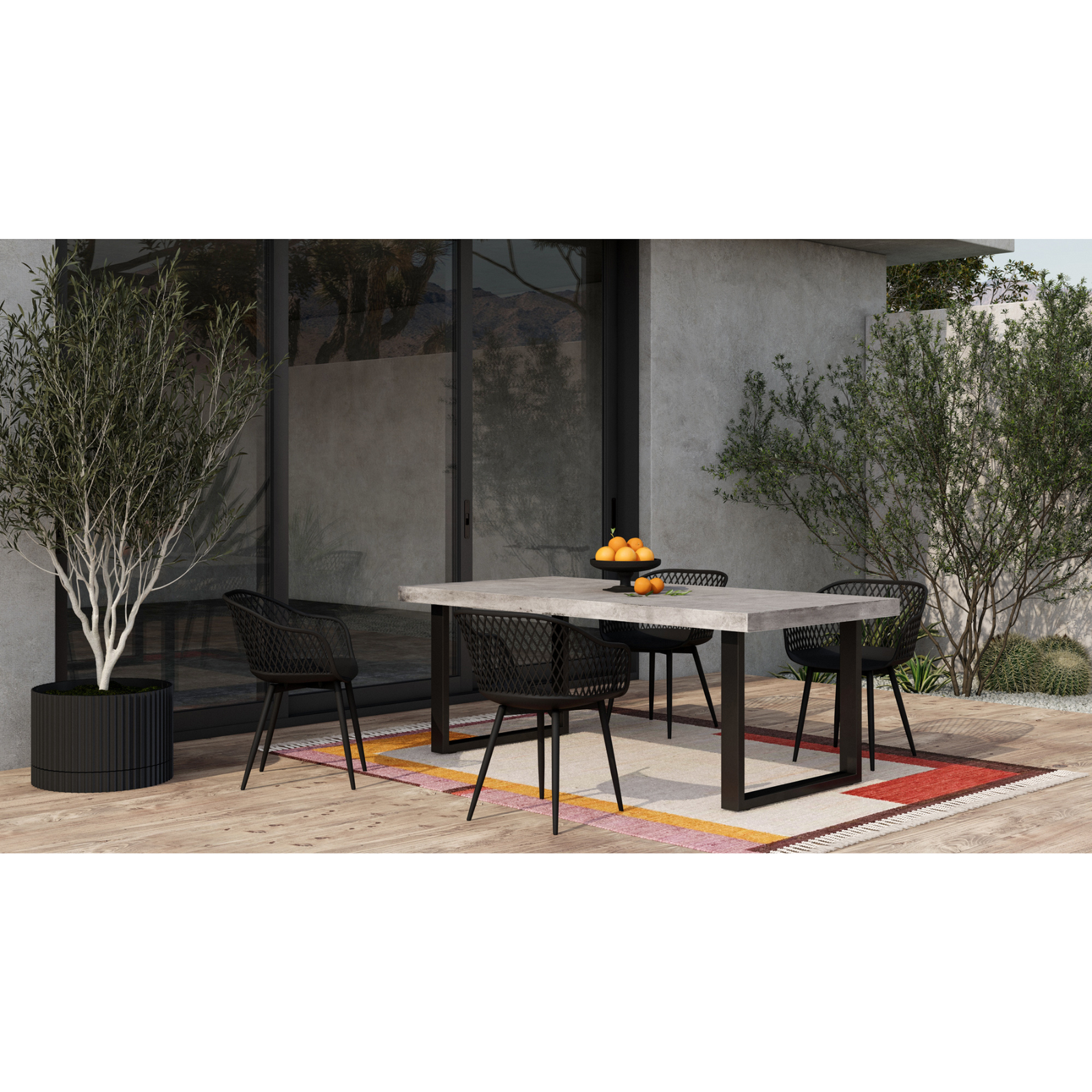 Dorian Outdoor Dining Table - Dark Grey