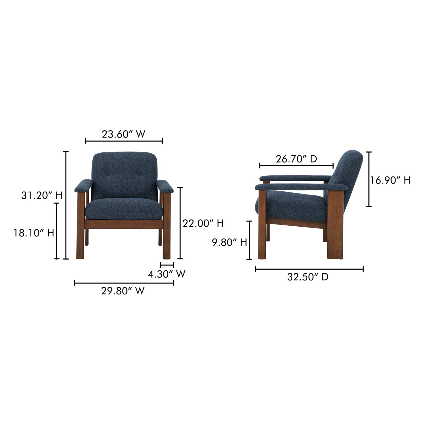 Griffin Lounge Chair - Dark Blue