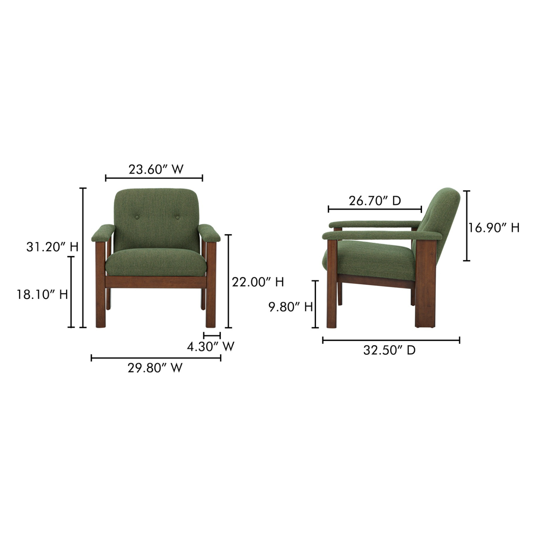 Griffin Lounge Chair - Green