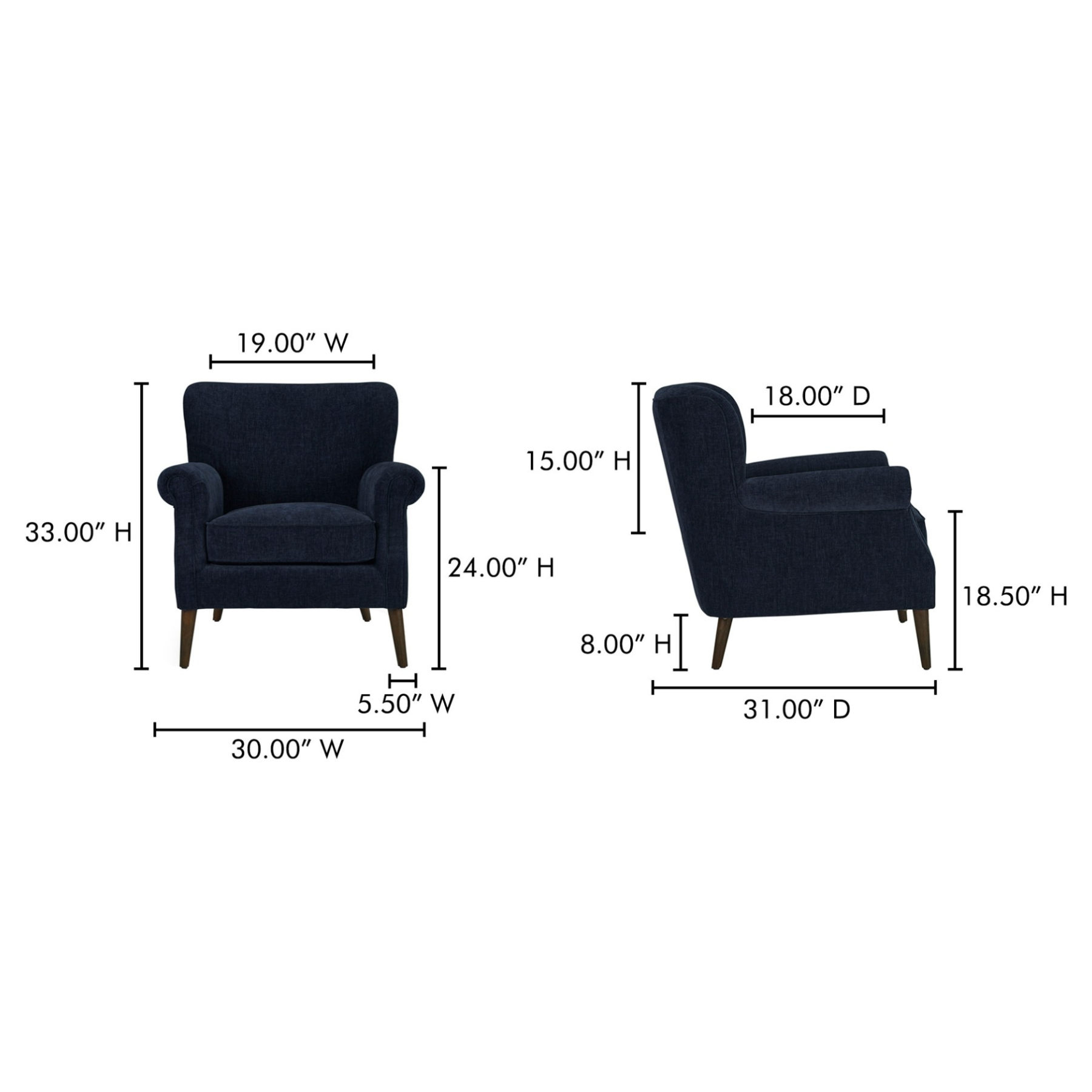 Harlow Accent Chair - Dark Blue