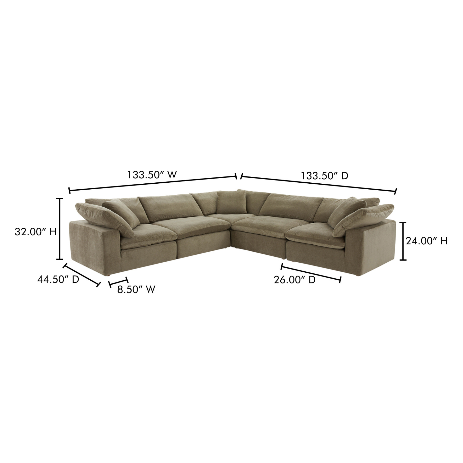 Holt Classic L-Shaped Modular Sectional - Desert Sage