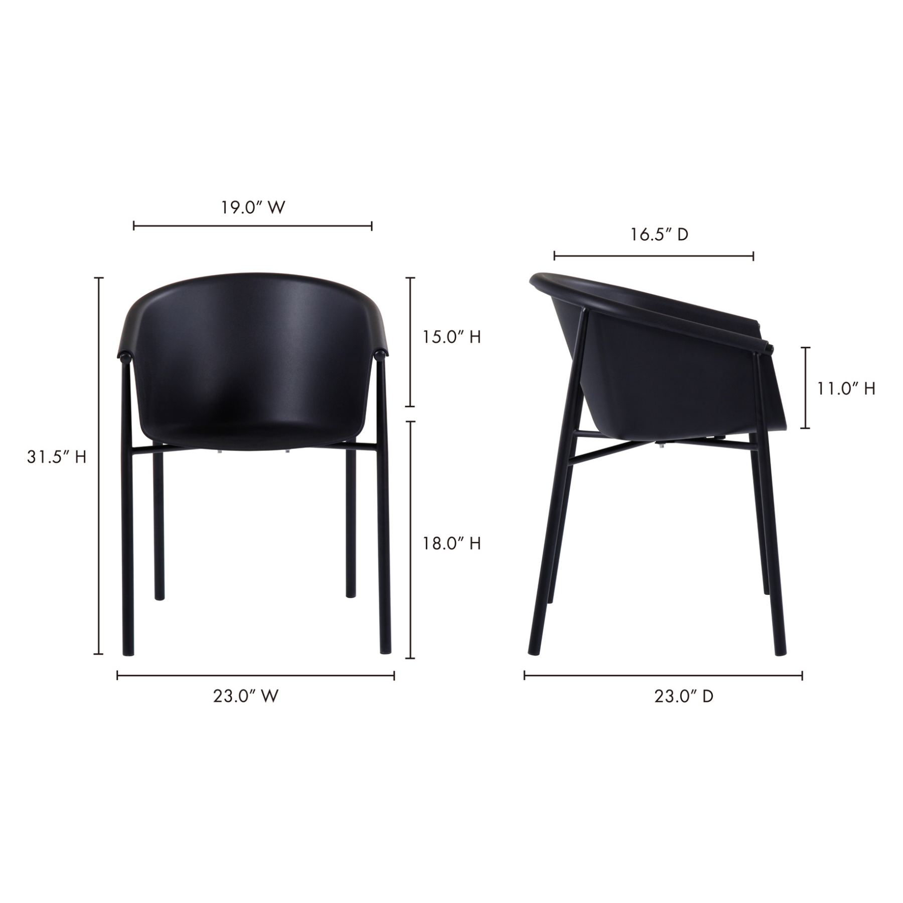 Jubilee Outdoor Dining Chair Black - Set Of Two