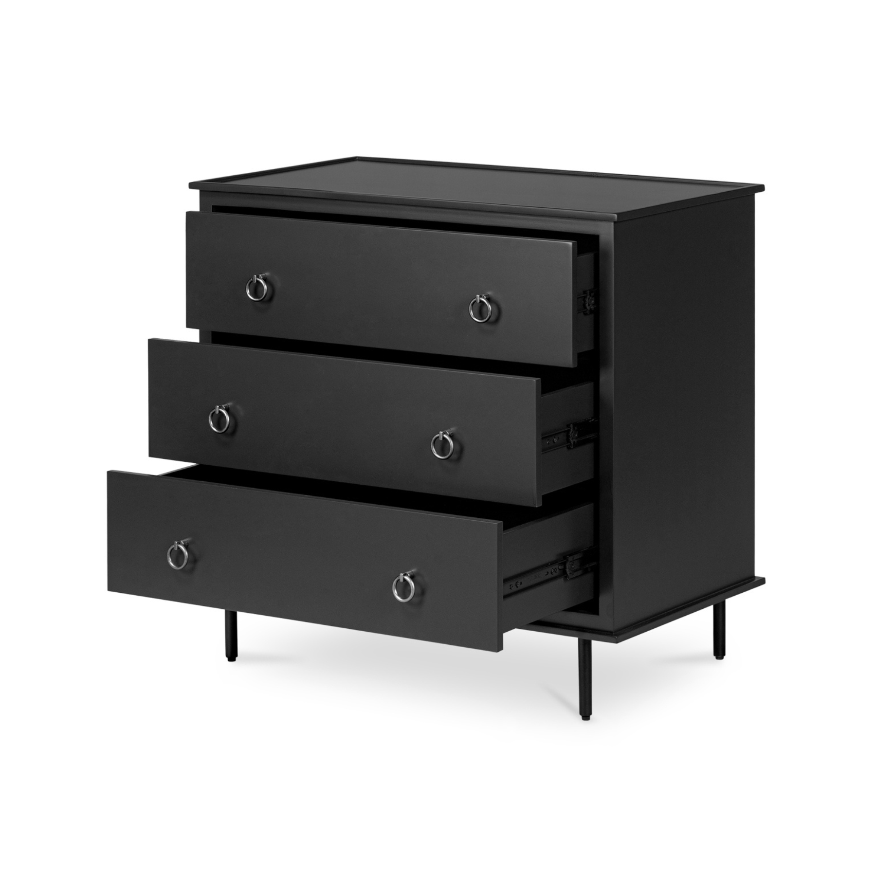 Kerrigan 3 Drawer Nightstand - Black