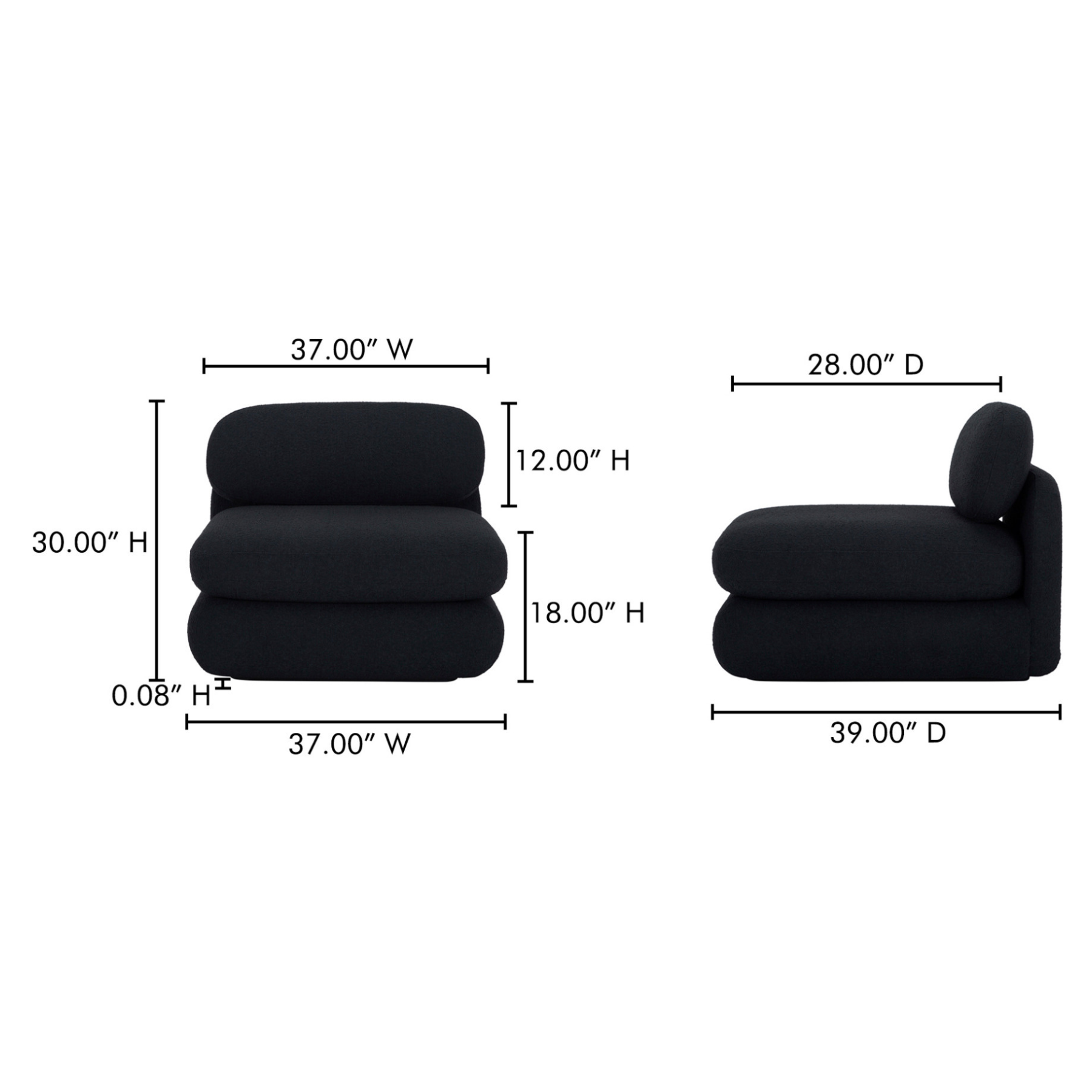 Lennox Lounge Chair - Black