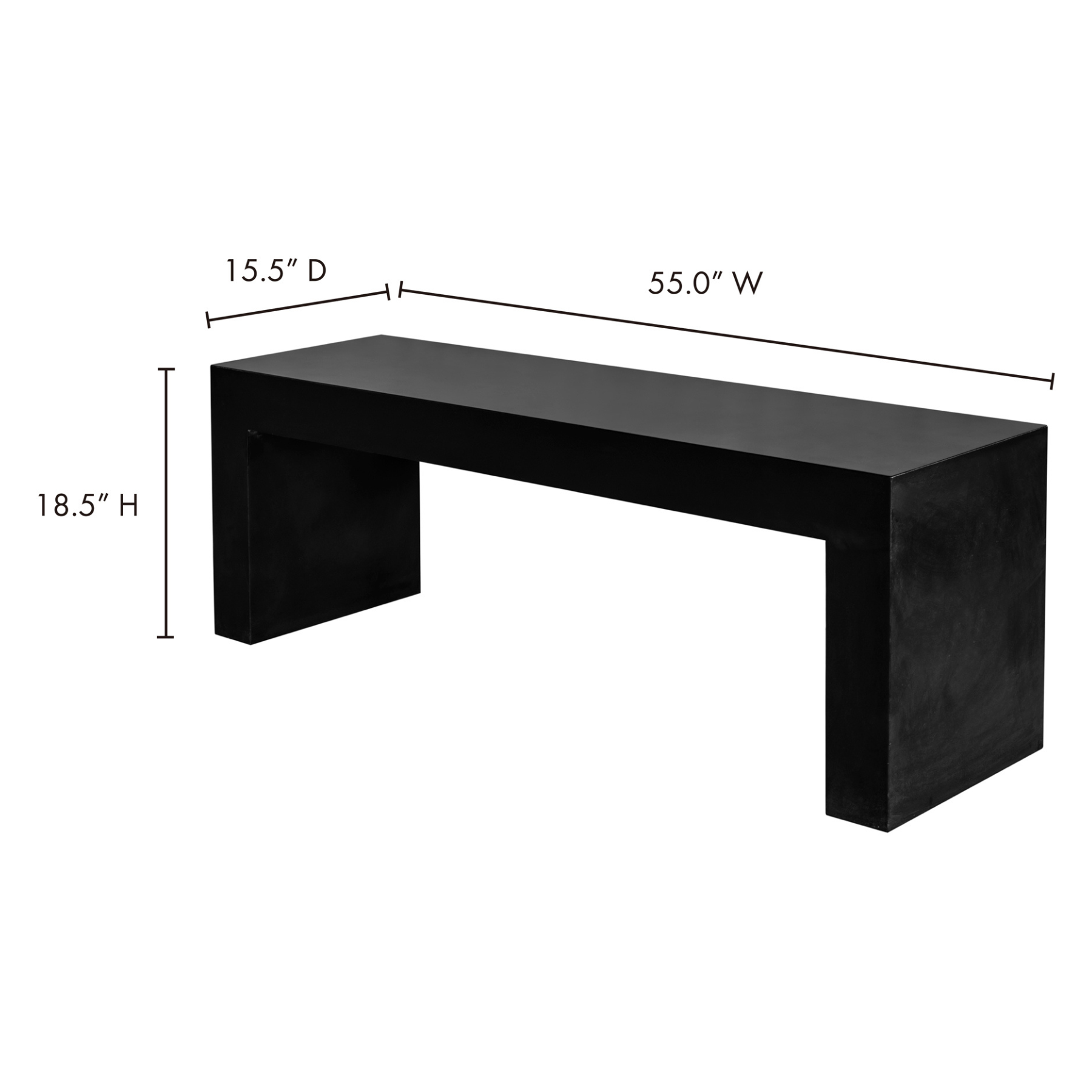 Leander Outdoor Bench - Black