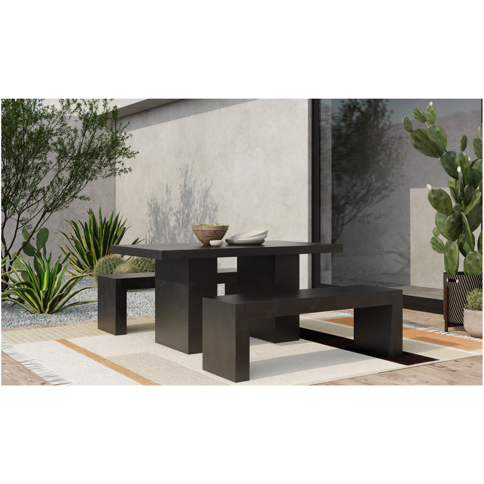 Leander Outdoor Bench - Black