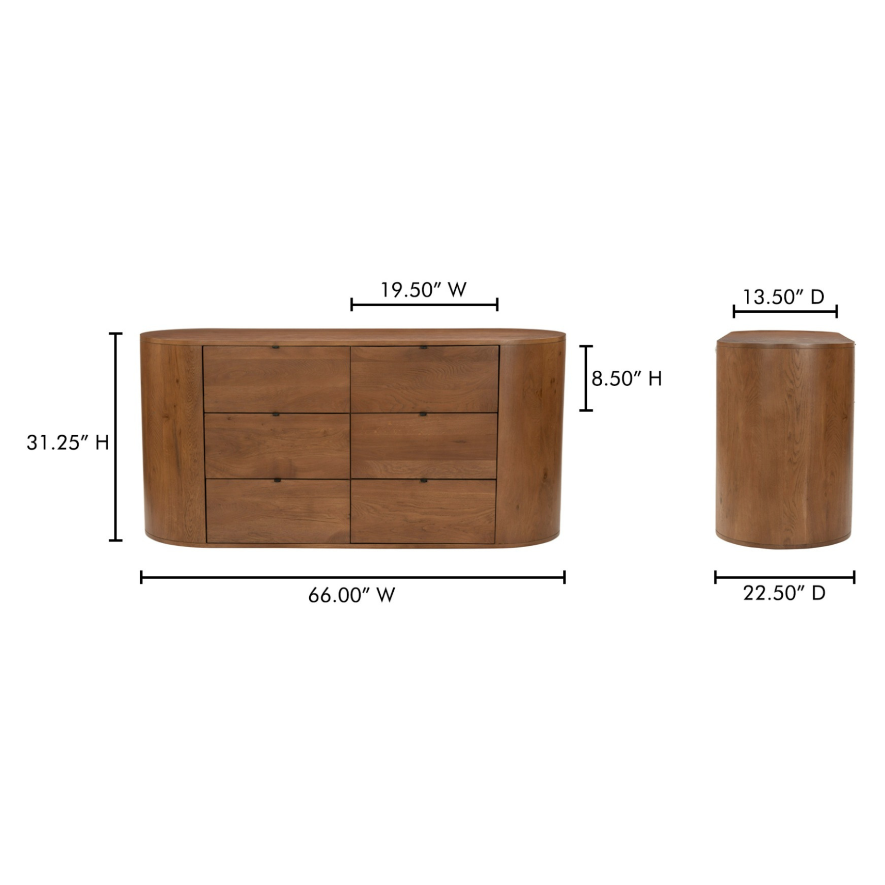 Leif 6 Drawer Dresser - Brown