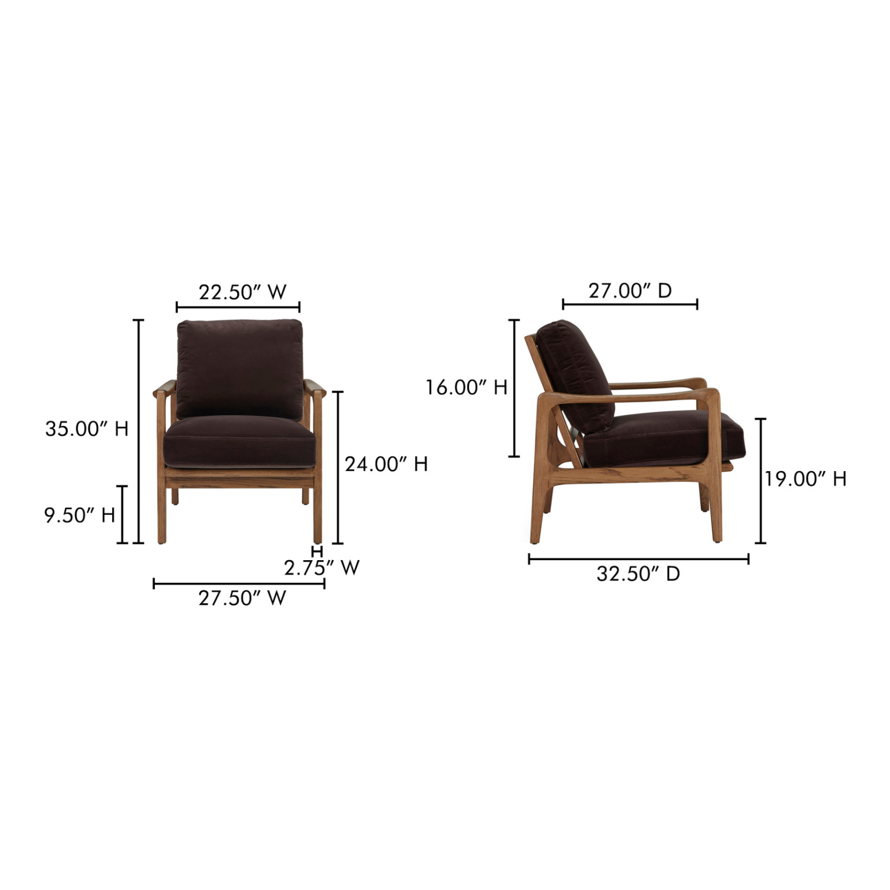 Liora Accent Chair - Dark Brown