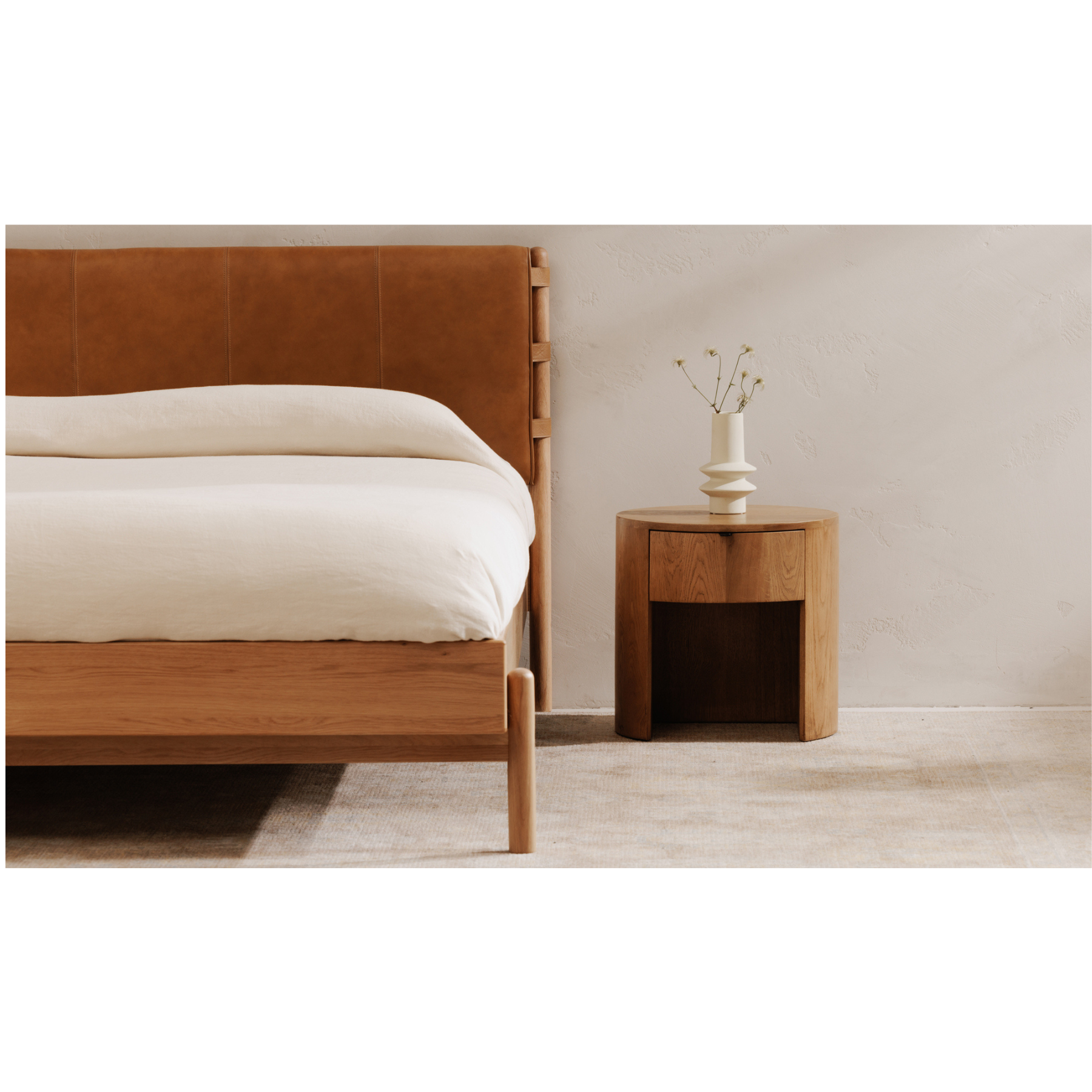 Leif One Drawer Nightstand - Natural