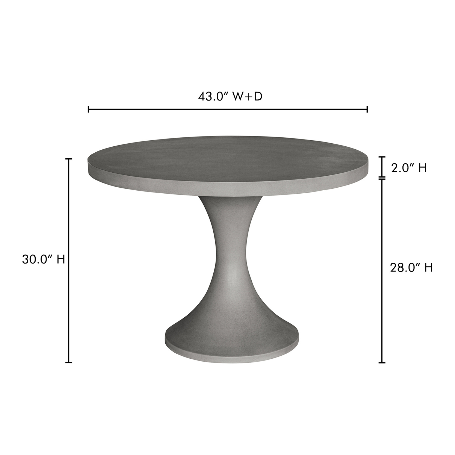 Aria Outdoor Dining Table Dark Grey