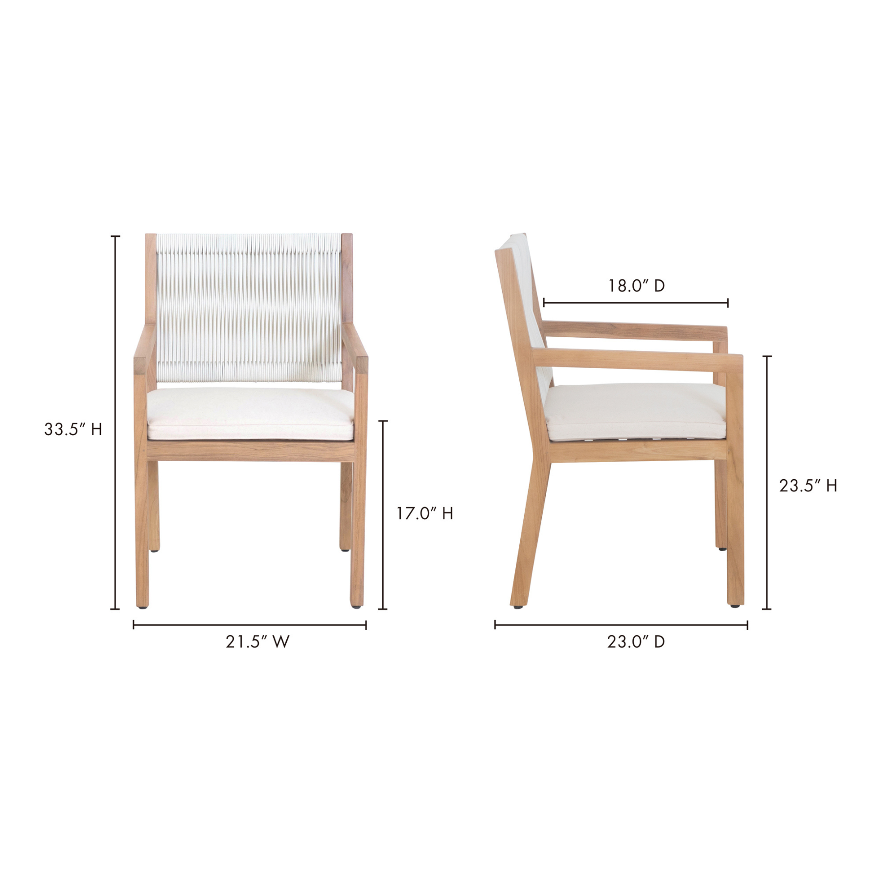 Astra Outdoor Dining Chair Natural - 33.5"