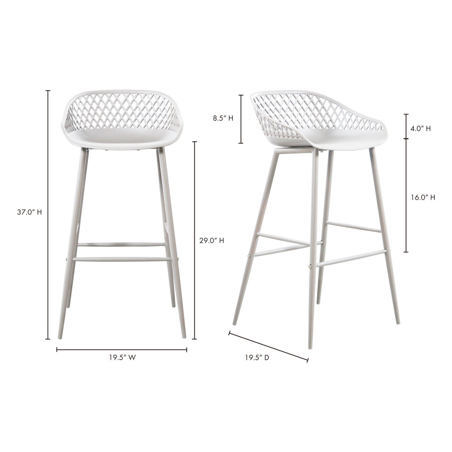 Aurelia Outdoor Barstool - White Set Of Two