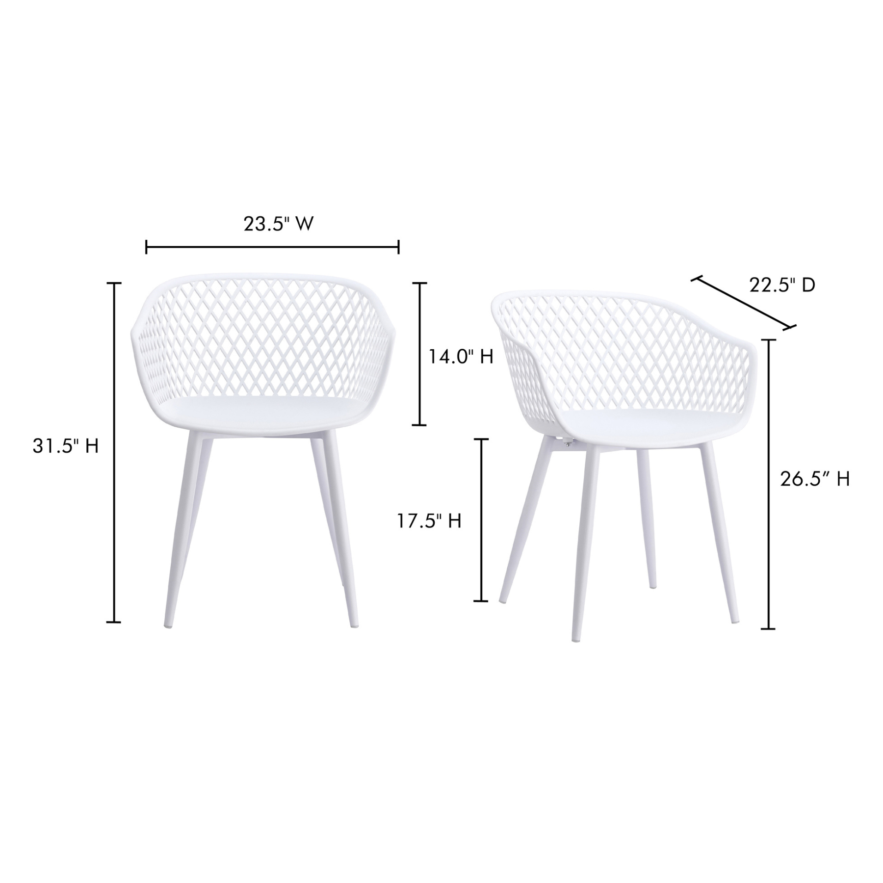 Aurelia Outdoor Chair - White Set Of Two