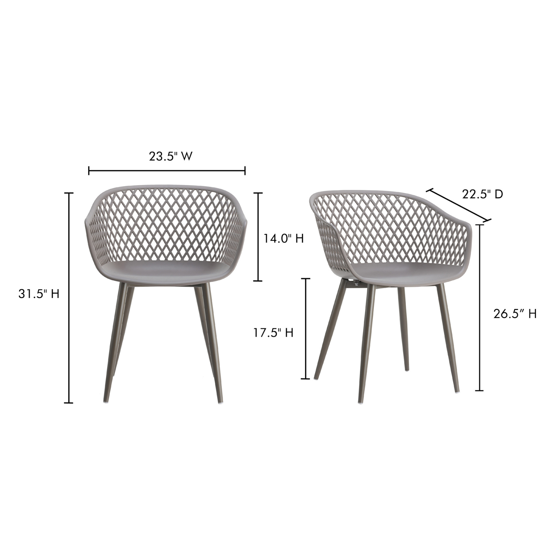 Aurelia Outdoor Chair - Grey Set Of Two