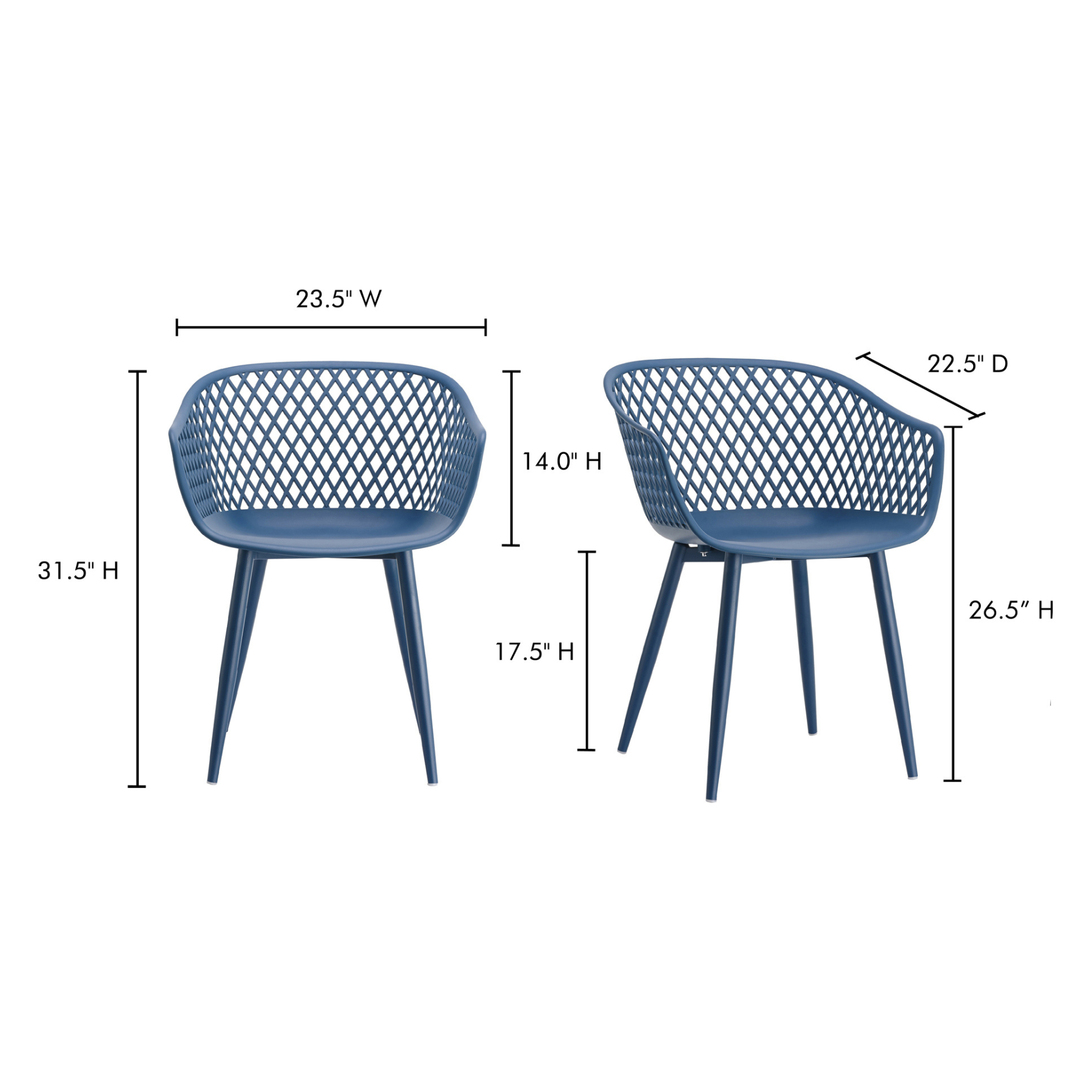 Aurelia Outdoor Chair - Blue Set Of Two