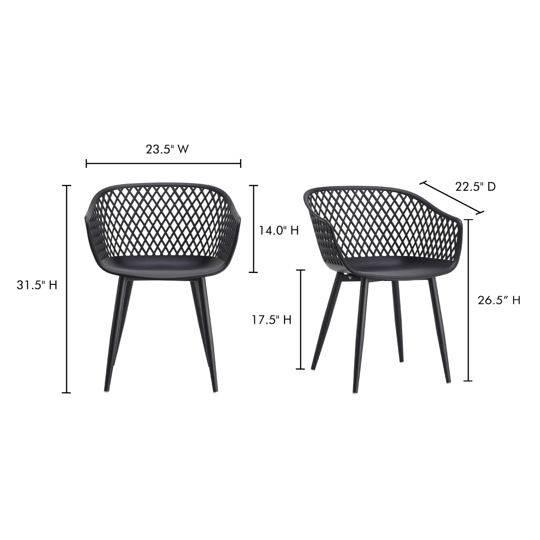 Aurelia Outdoor Chair - Black Set Of Two