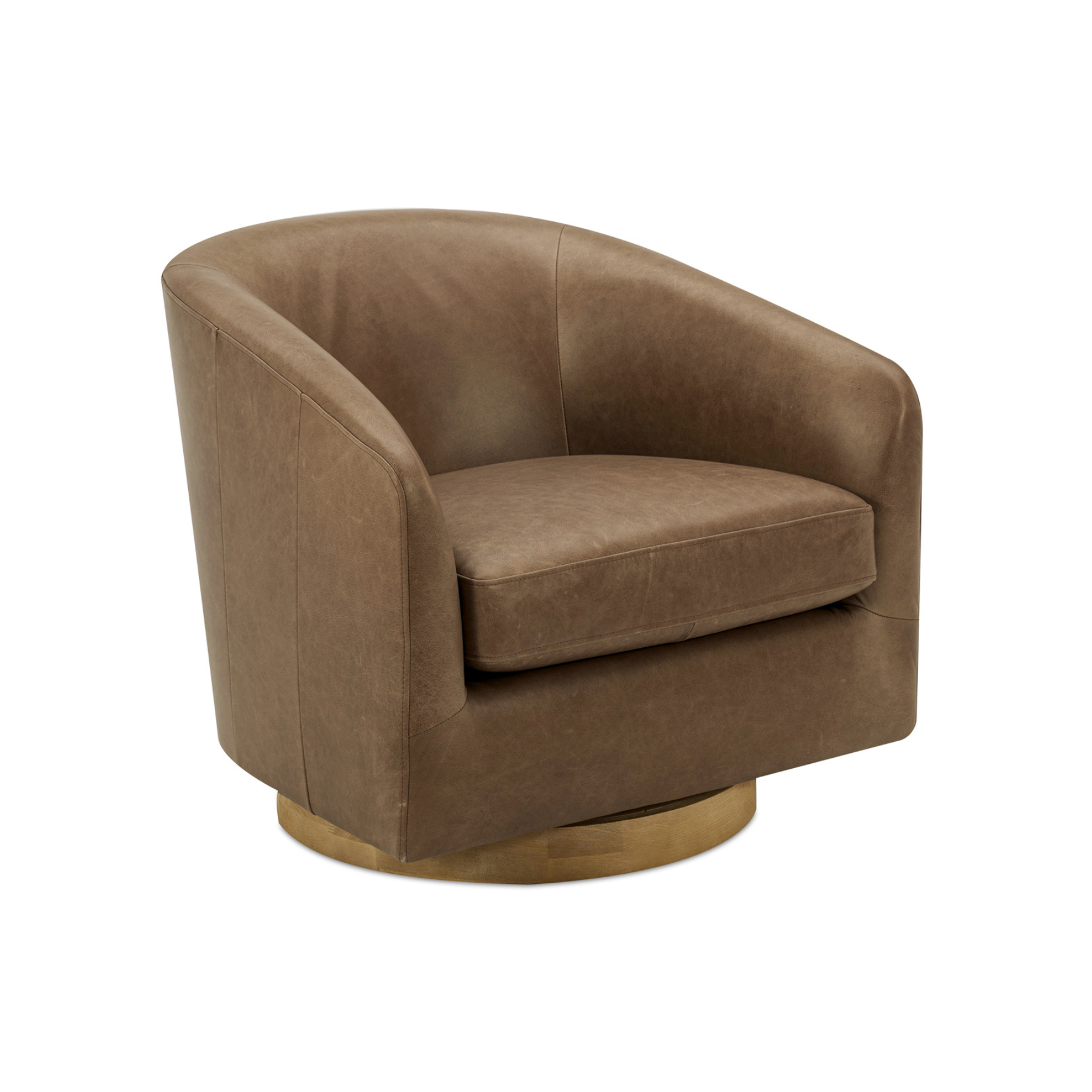 Charice Leather Swivel Chair Tan