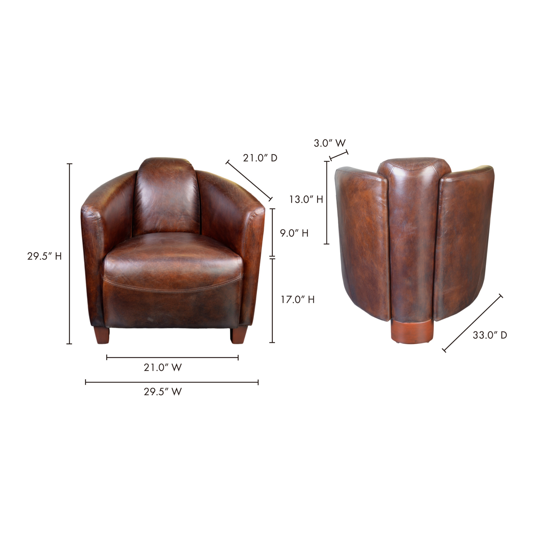 Alpen Club Chair Dark Brown Leather