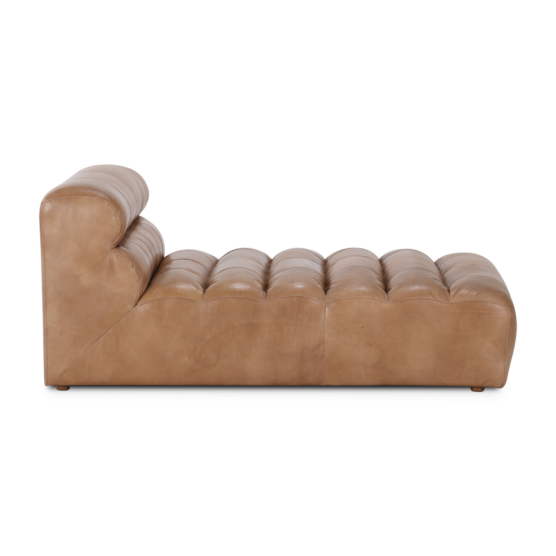 Graham Leather Chaise - Tan