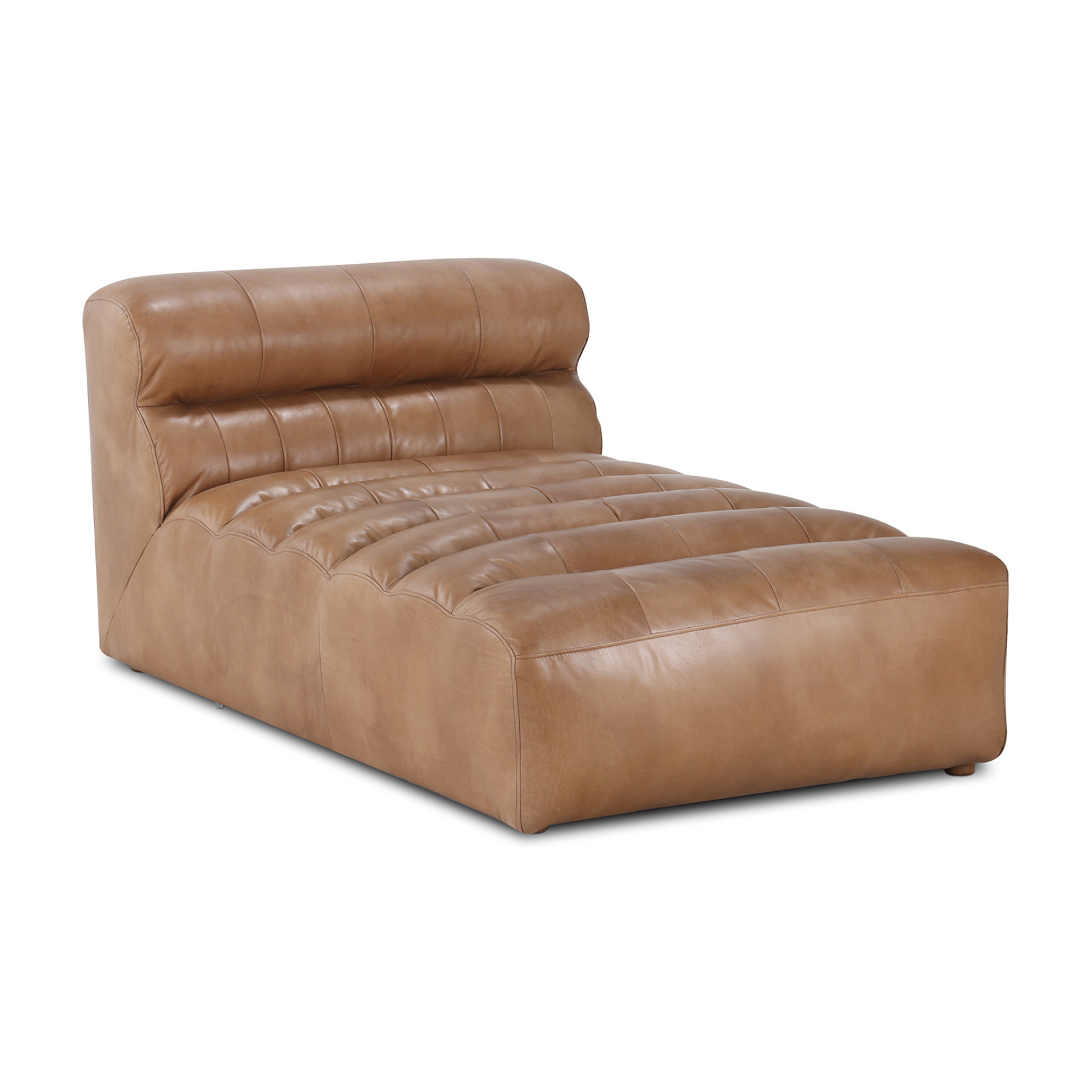 Graham Leather Chaise - Tan