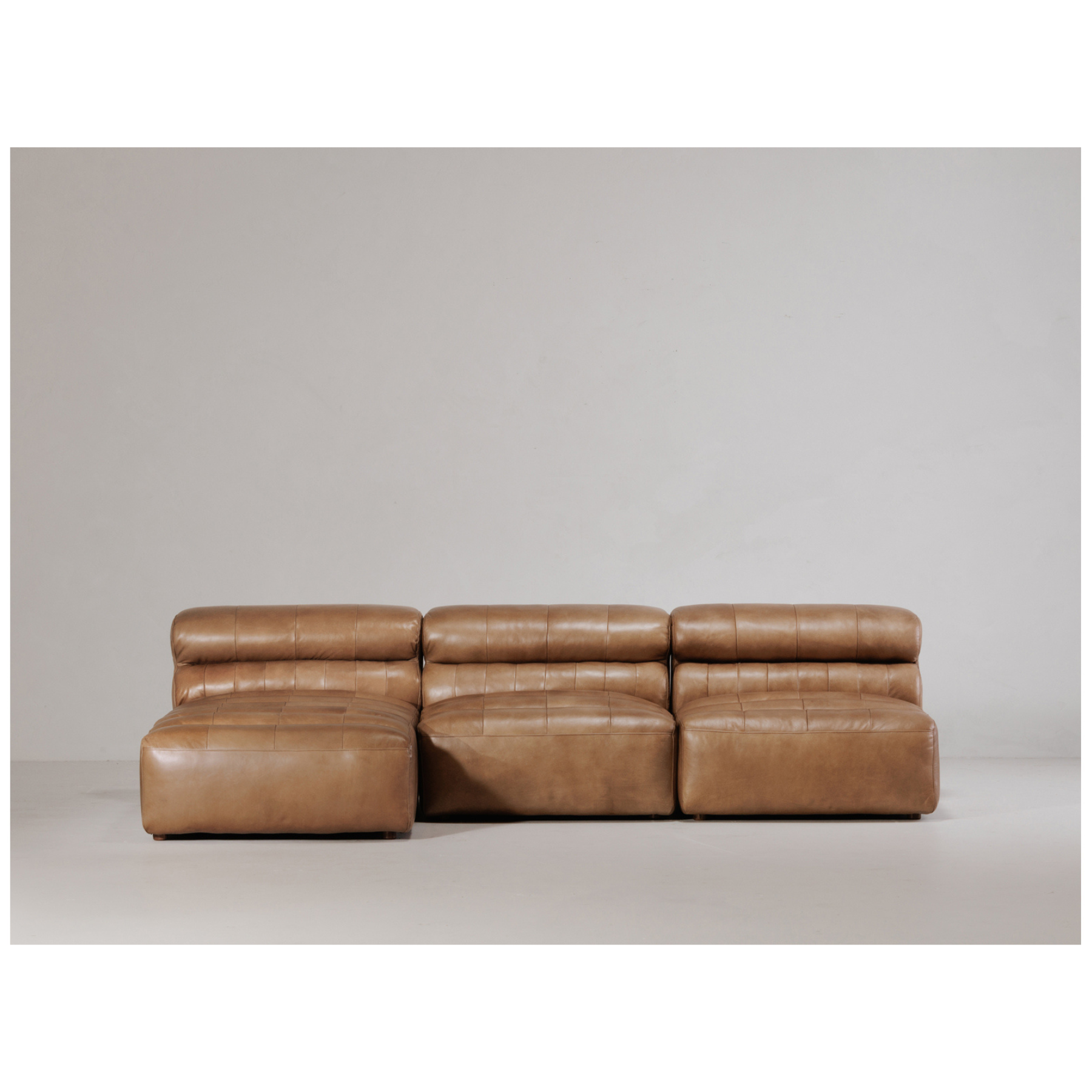 Graham Leather Chaise - Tan