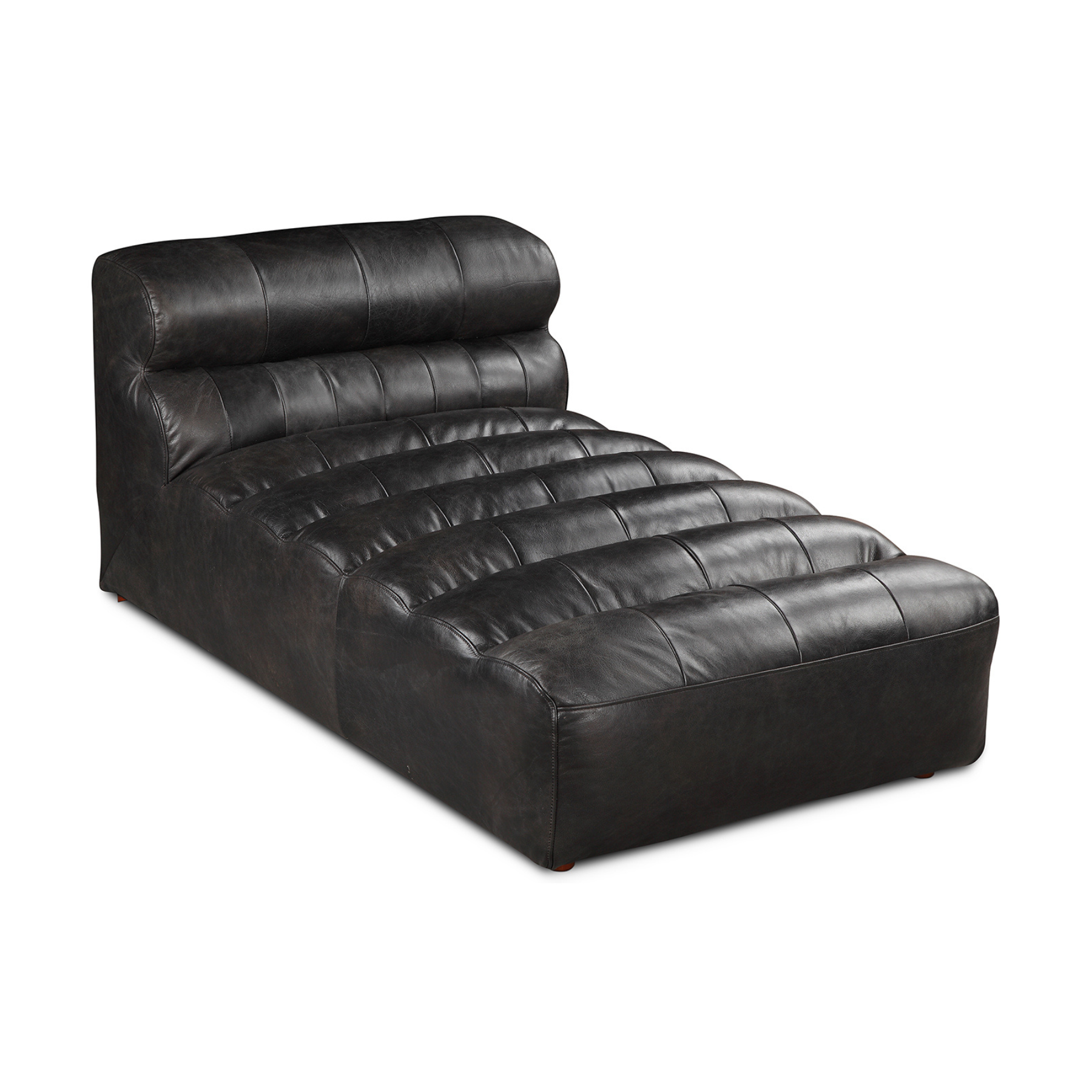 Graham Leather Chaise - Antique