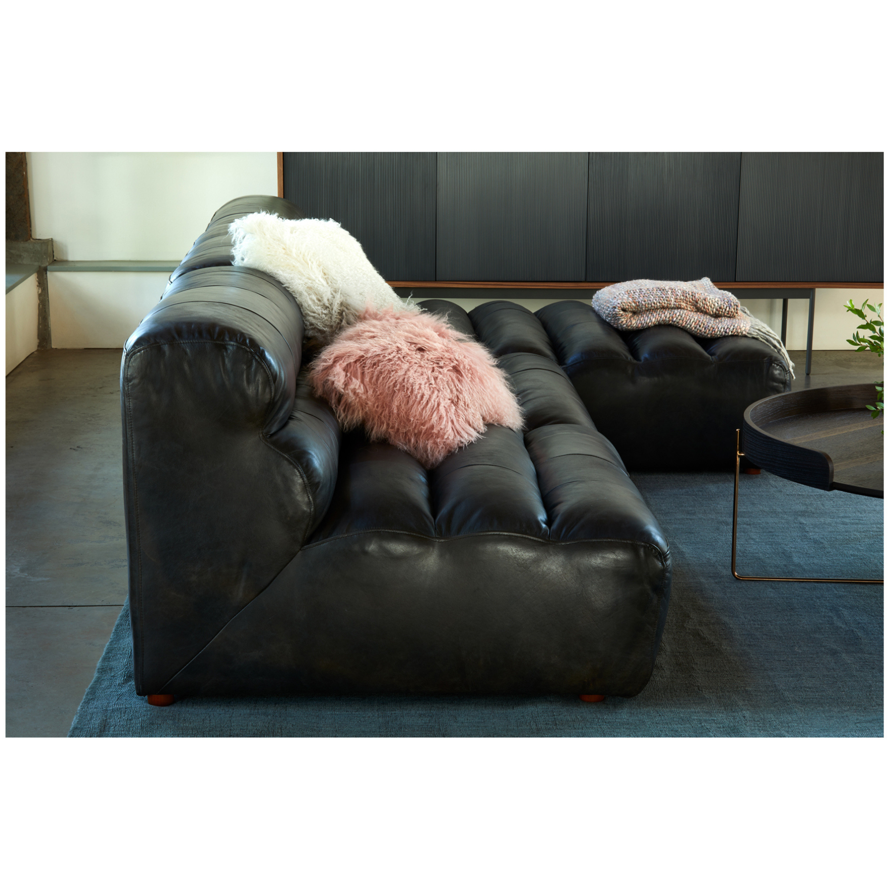 Graham Leather Chaise - Antique