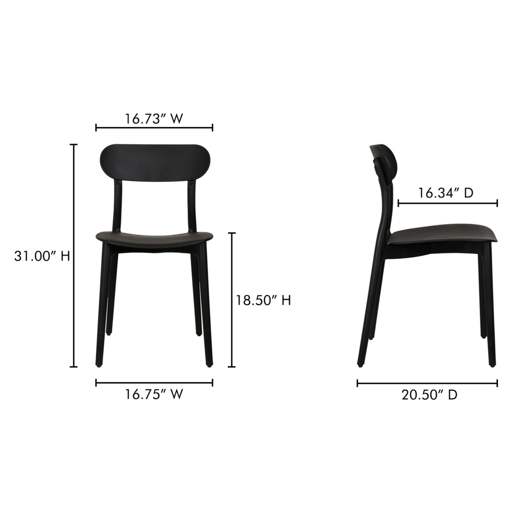 Hale Outdoor Dining Chair - Black Set Of Two