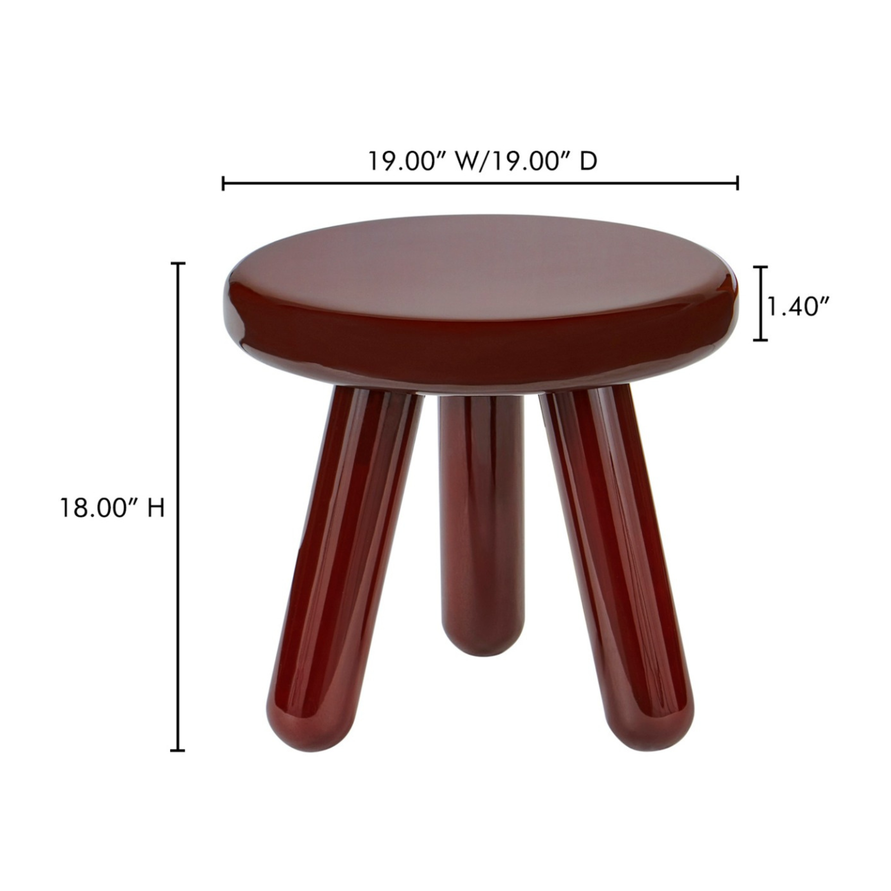 Felicity Accent Table -  Deep Red Lacquer