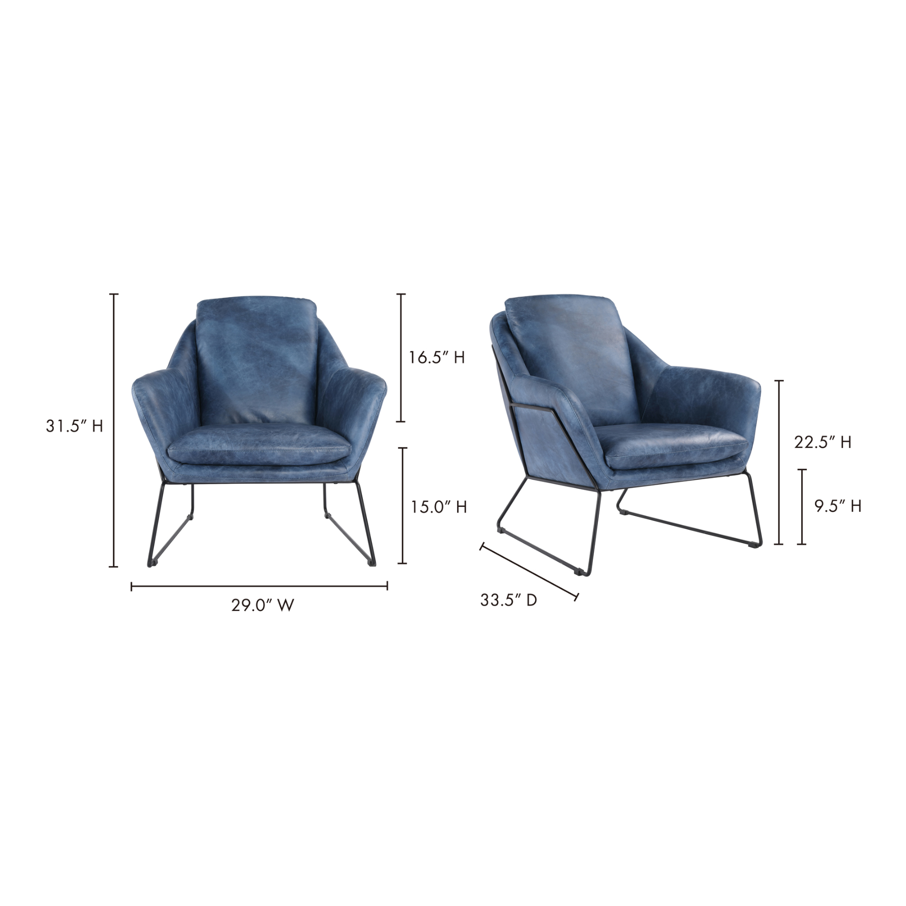 Adair Club Chair - Dark Blue